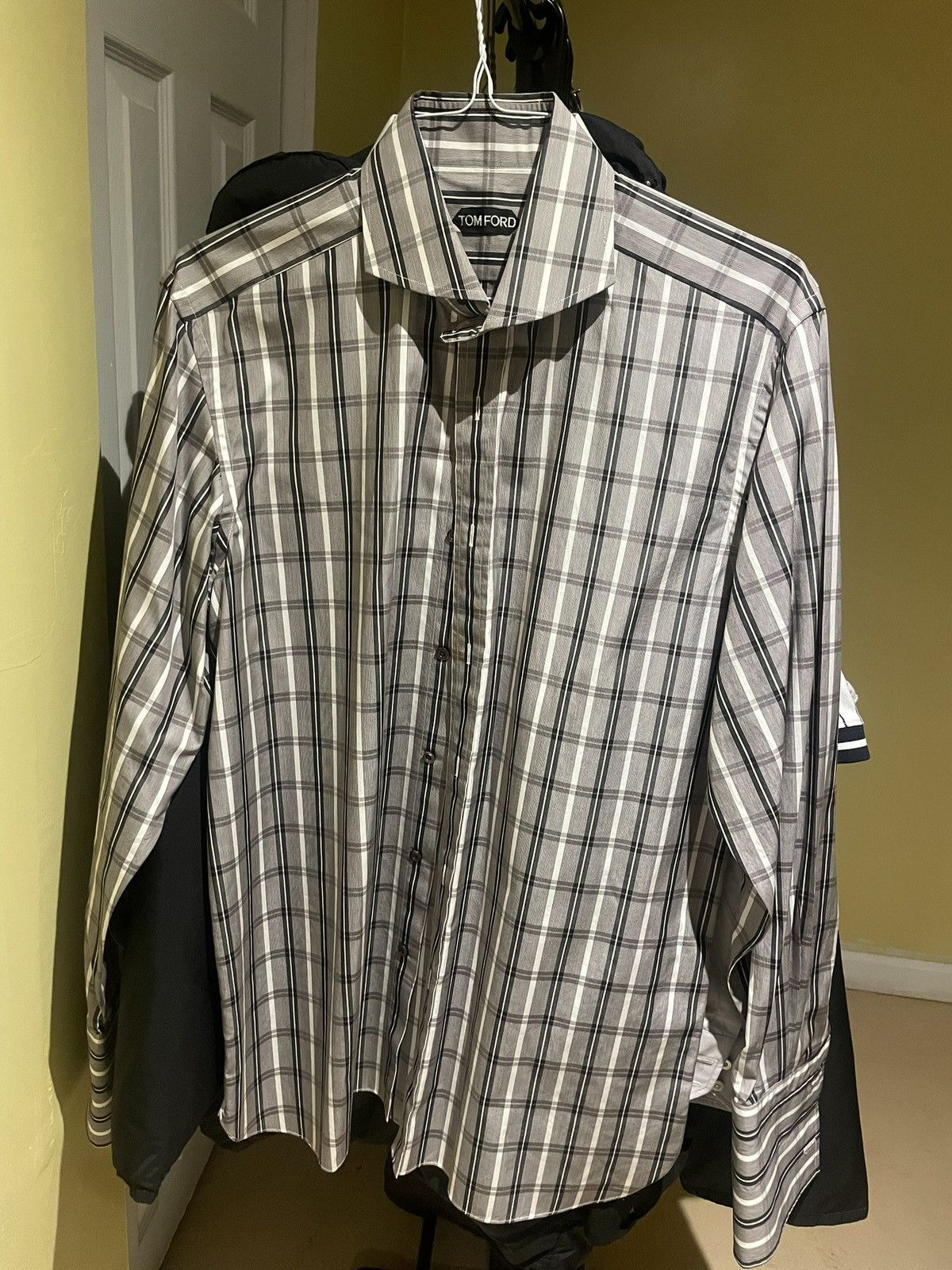Tom Ford Grey Tom Ford Plaid Shirt Size US XL / EU 56 / 4 - 1 Thumbnail