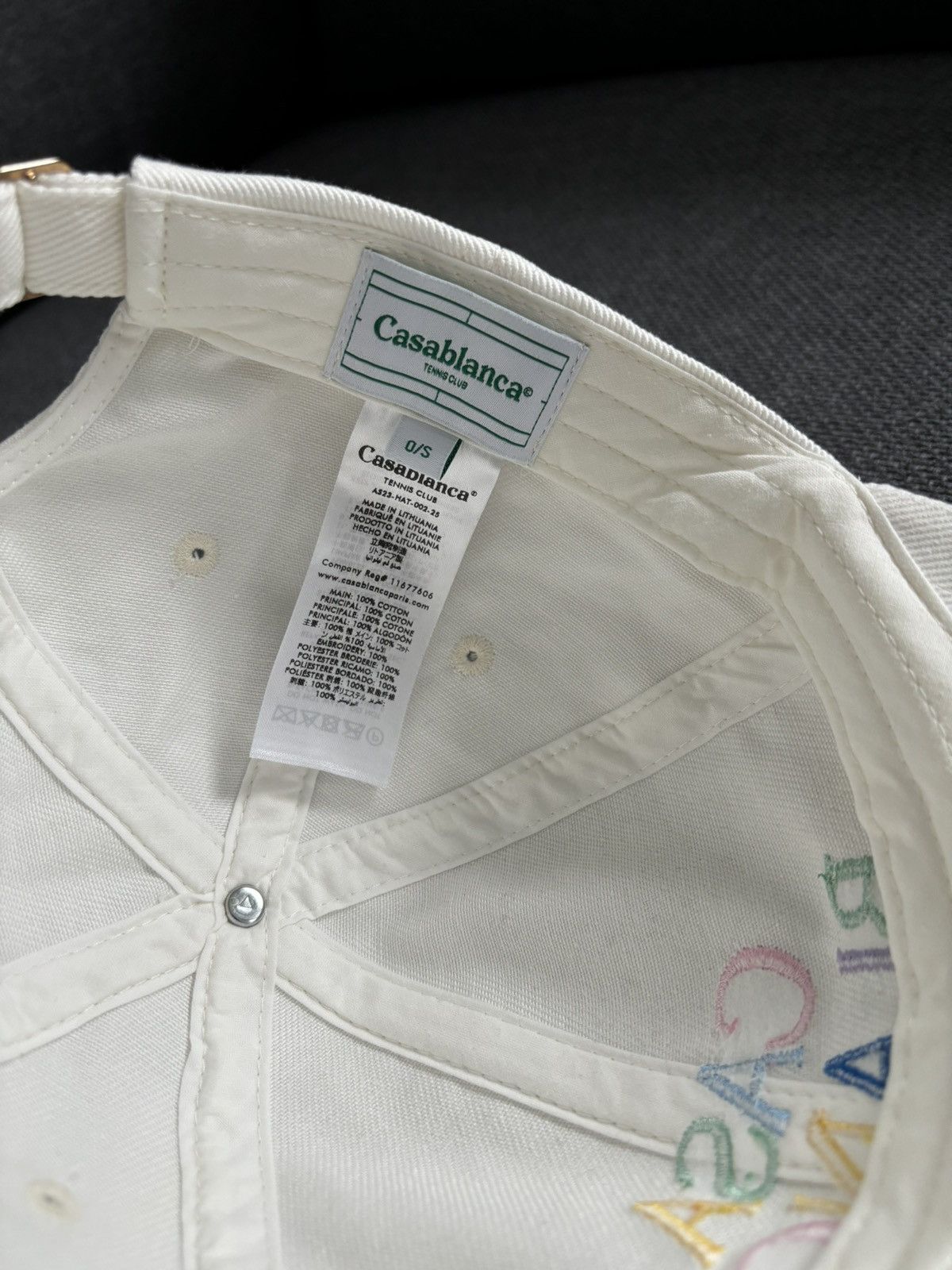 Casablanca Casablanca White Stacked Logo Embroidered Cap Size ONE SIZE - 4 Thumbnail