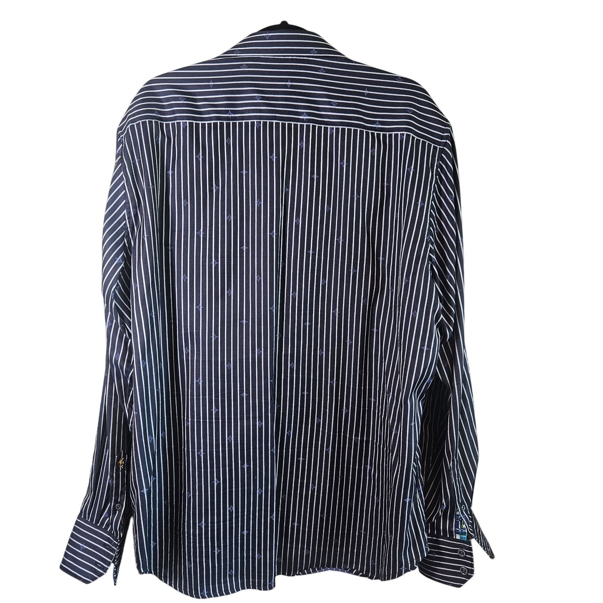 Robert Graham Robert Graham Men's Pinstripe Dress Shirt Black 2XL Quiet Lu Size US XXL / EU 58 / 5 - 3 Thumbnail