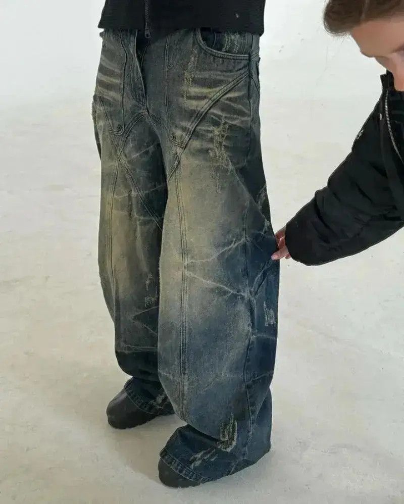 Japanese Brand Y2k Jeans Retro Distressed High Waisted Baggy Jeans Size US 32 / EU 48 - 1 Thumbnail