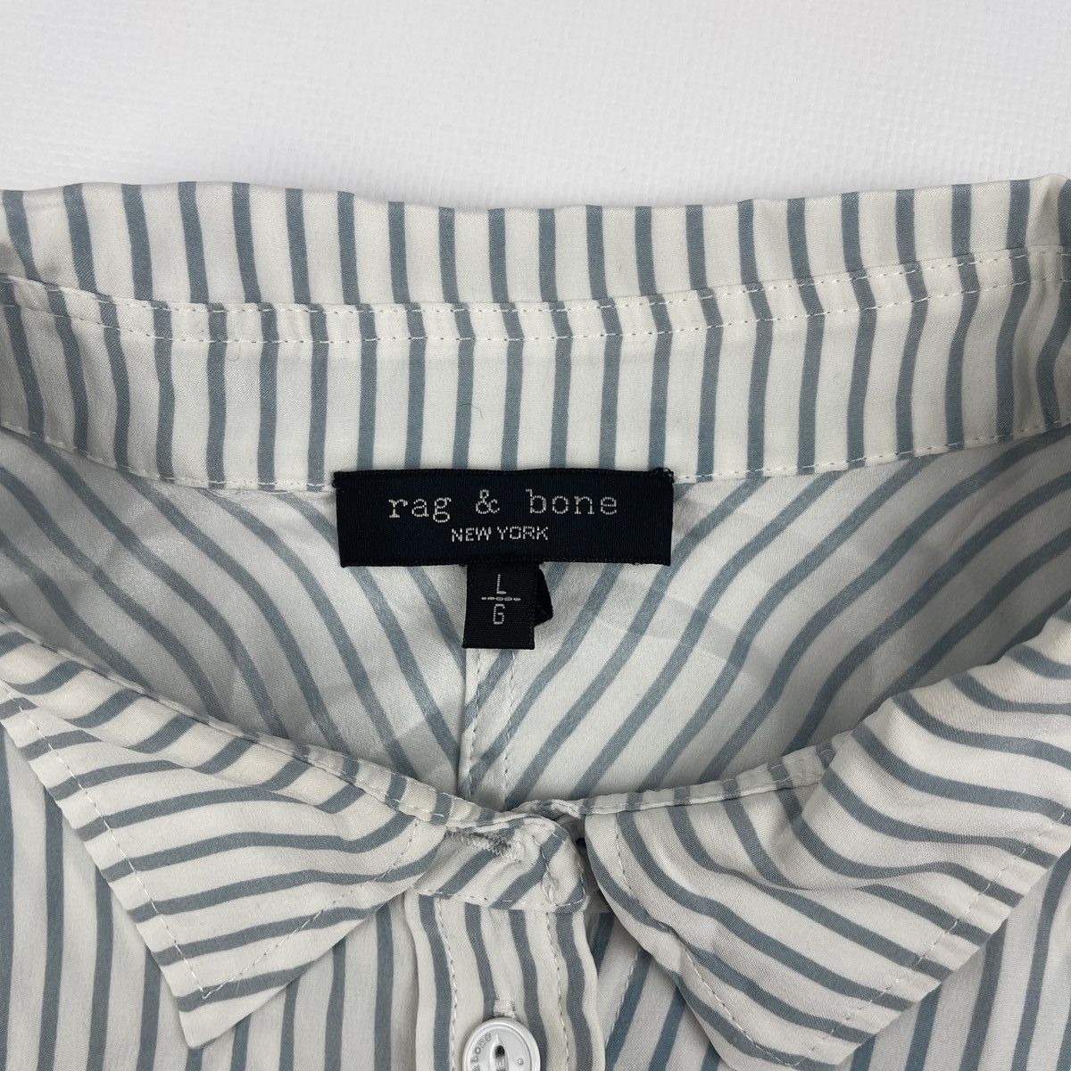 Rag & Bone Rag Bone New York Stripped Silk Button Down Shirt Size US L / EU 52-54 / 3 - 7 Thumbnail