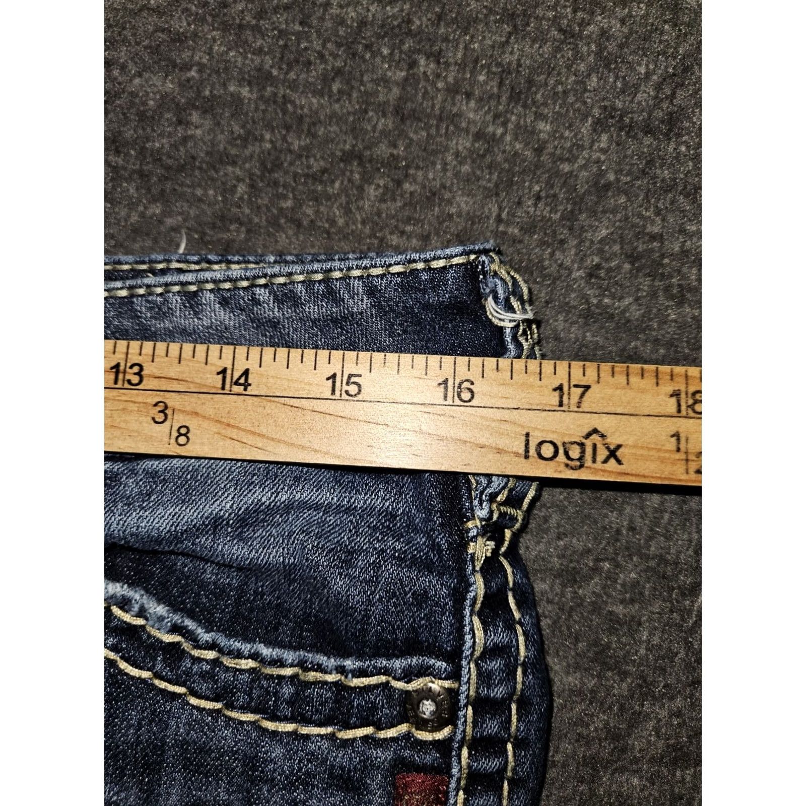 Vintage Silver McKenzie Capri Jeans Womens 30 Low Rise Blue Embroidered Flap Pockets Size 30" / US 8 / IT 44 - 5 Thumbnail