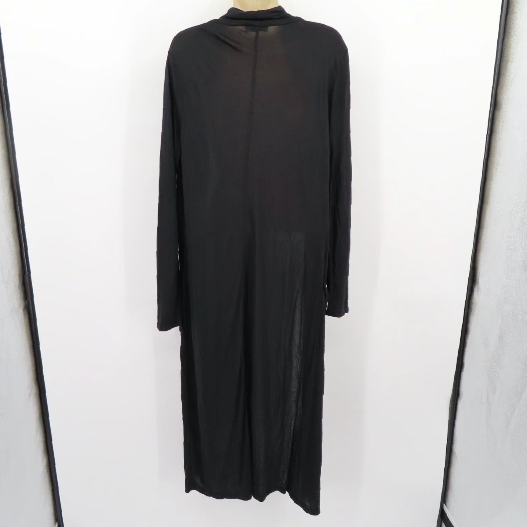 Frame FRAME Denim Le Duster Cardigan XS Black Long Sleeve Open Front Pockets Womens Cardigan Size XS / US 0-2 / IT 36-38 - 5 Thumbnail