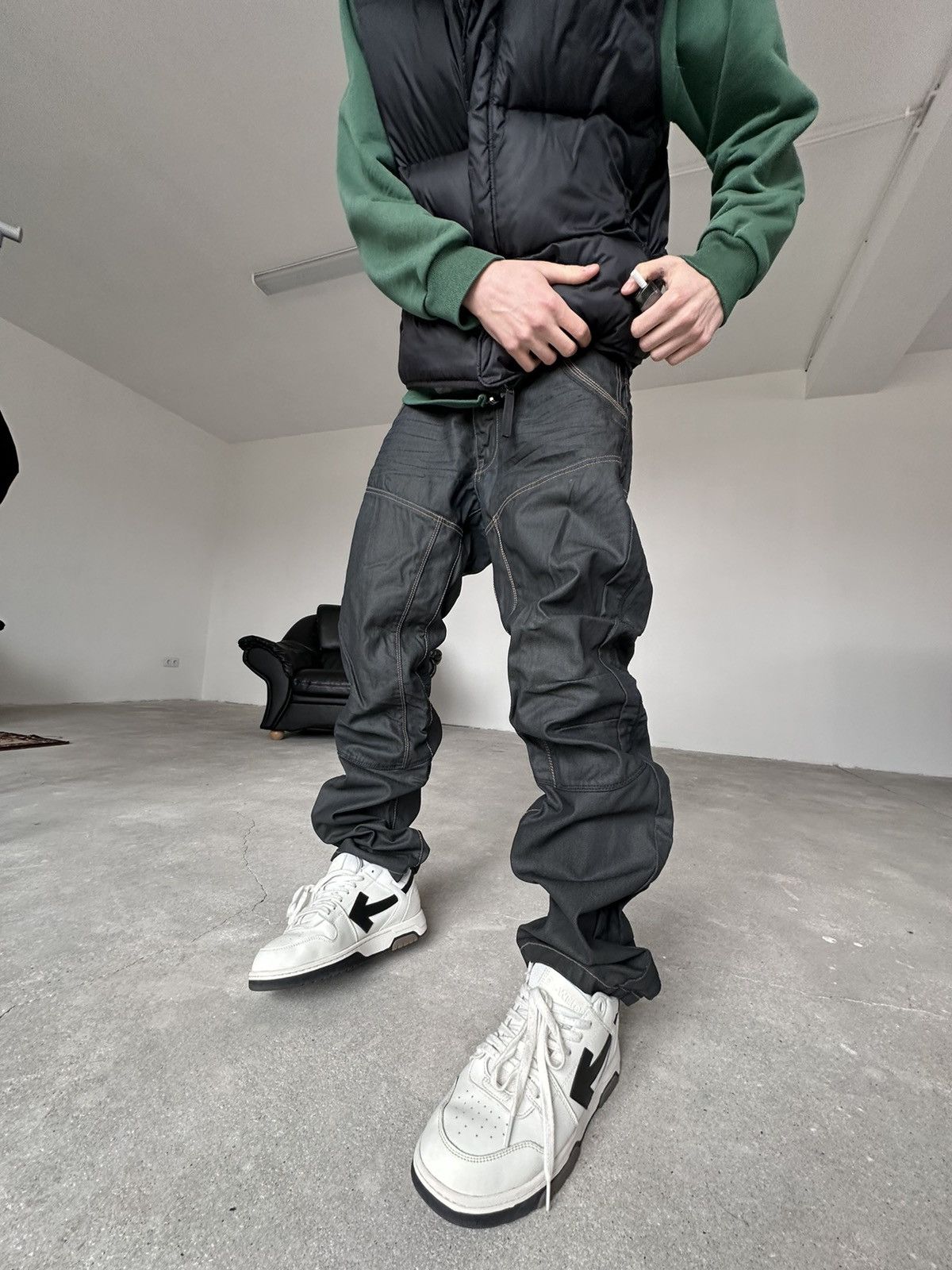 Japanese Brand Japanese Brand Waxed Stacked Jeans Size US 36 / EU 52 - 3 Thumbnail