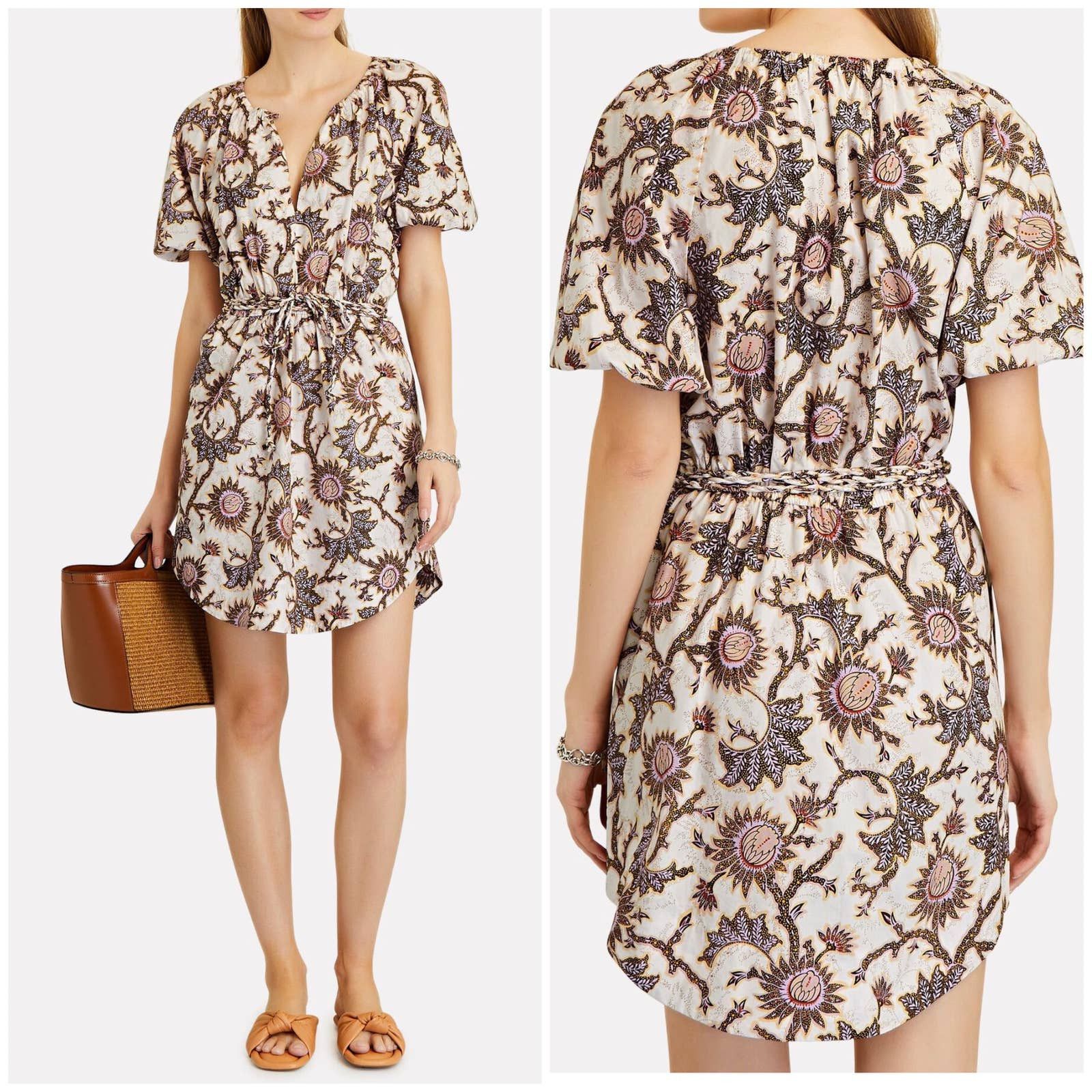image of A L C A.l.c. Adelaide Floral Tie-Waist Mini Dress in White, Women's (Size XL)