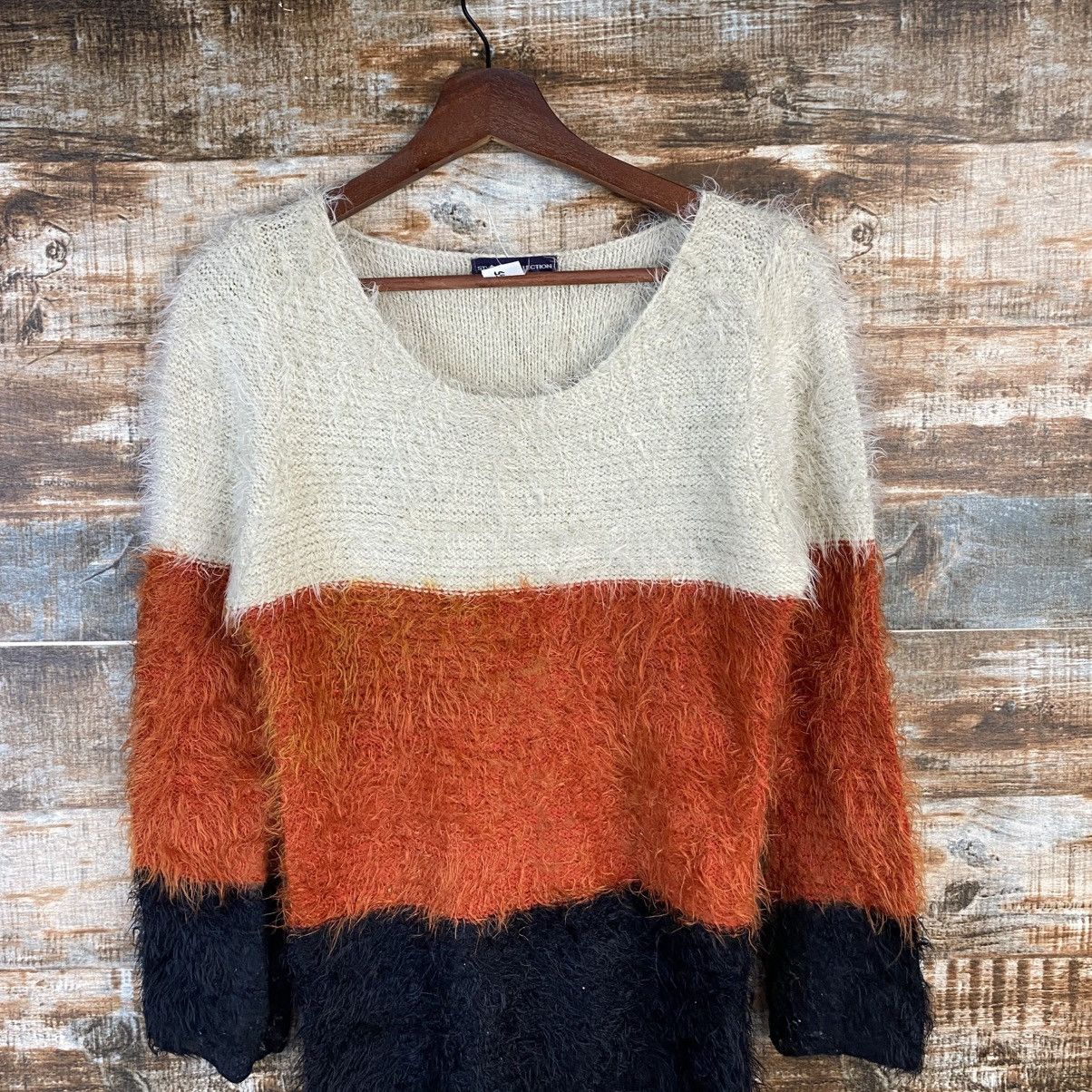 Japanese Brand DL Style Collection Orange shaggy fur mohair Knitwear #C1055 Size M / US 6-8 / IT 42-44 - 2 Thumbnail