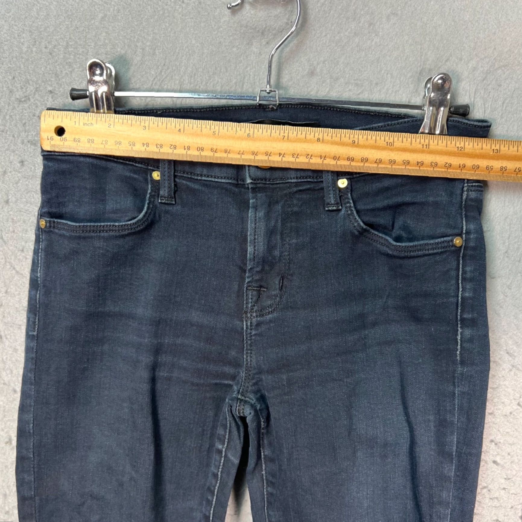 J Brand J Brand Jeans Cropped Womens Size 25 Blue Distressed Raw Hem Denim 5-Pocket Regular Inseam 27 Spring Fall Winter Skinny Size 42" / US 20 - 7 Thumbnail