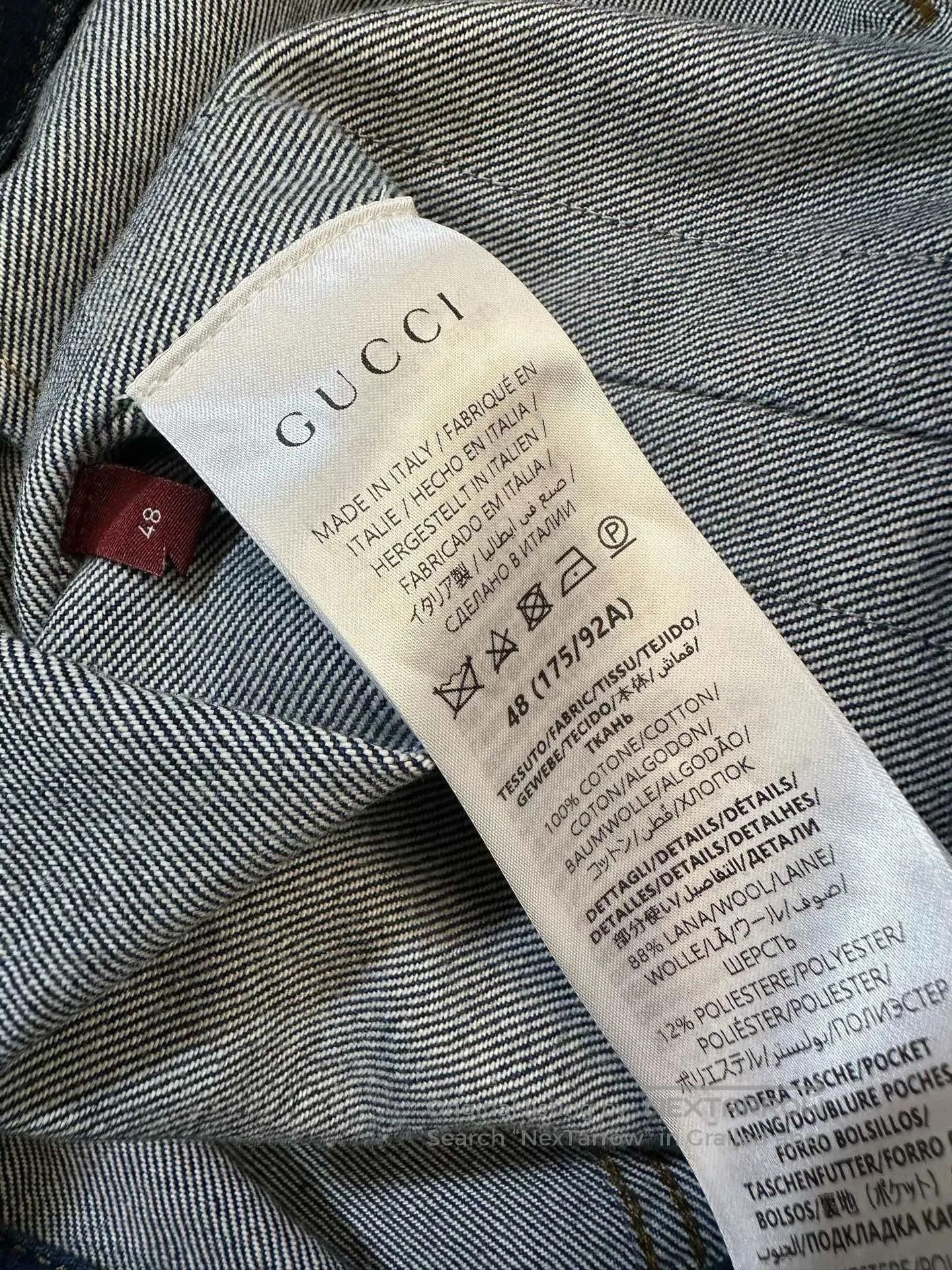 Gucci Gucci Blue Denim Jacket with Red. Size US S / EU 44-46 / 1 - 5 Thumbnail