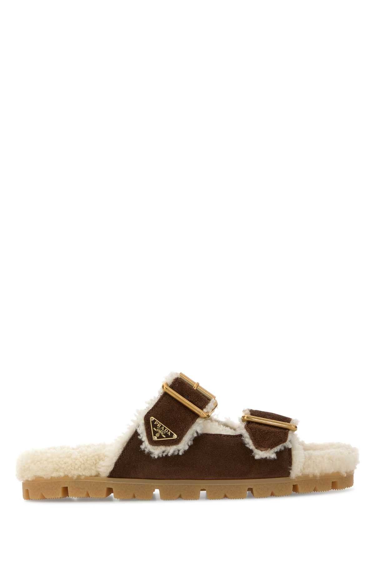 Prada Brown Suede Slippers Size US 9 / IT 39 - 1 Thumbnail