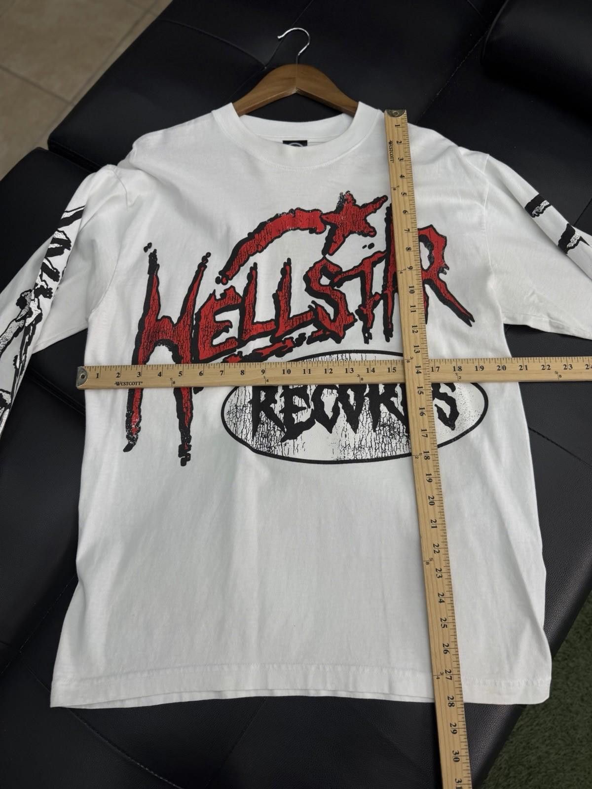 HELLSTAR Hellstar Records White Long Sleeve Jersey Graphic Shirt (M) Size US M / EU 48-50 / 2 - 8 Thumbnail