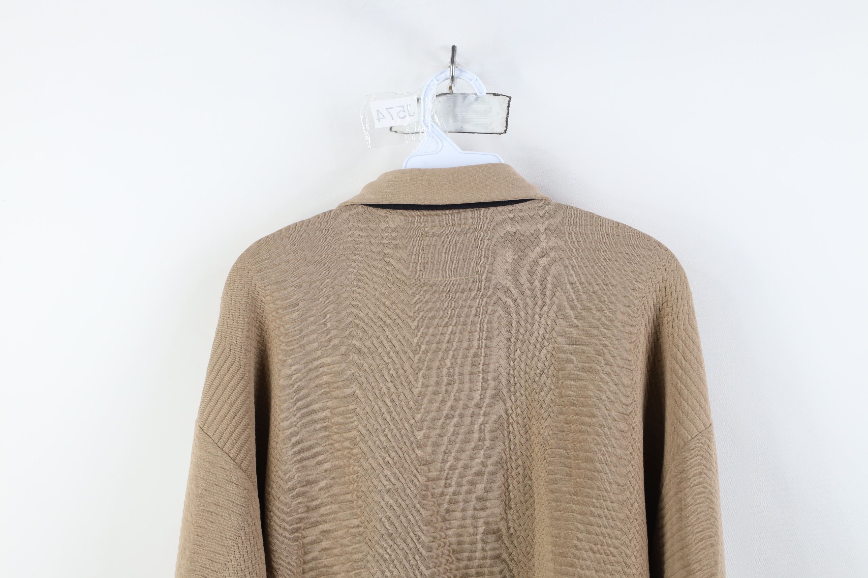 Vintage Vintage 90s Streetwear Textured Collared Pullover Sweatshirt Size US L / EU 52-54 / 3 - 10 Thumbnail