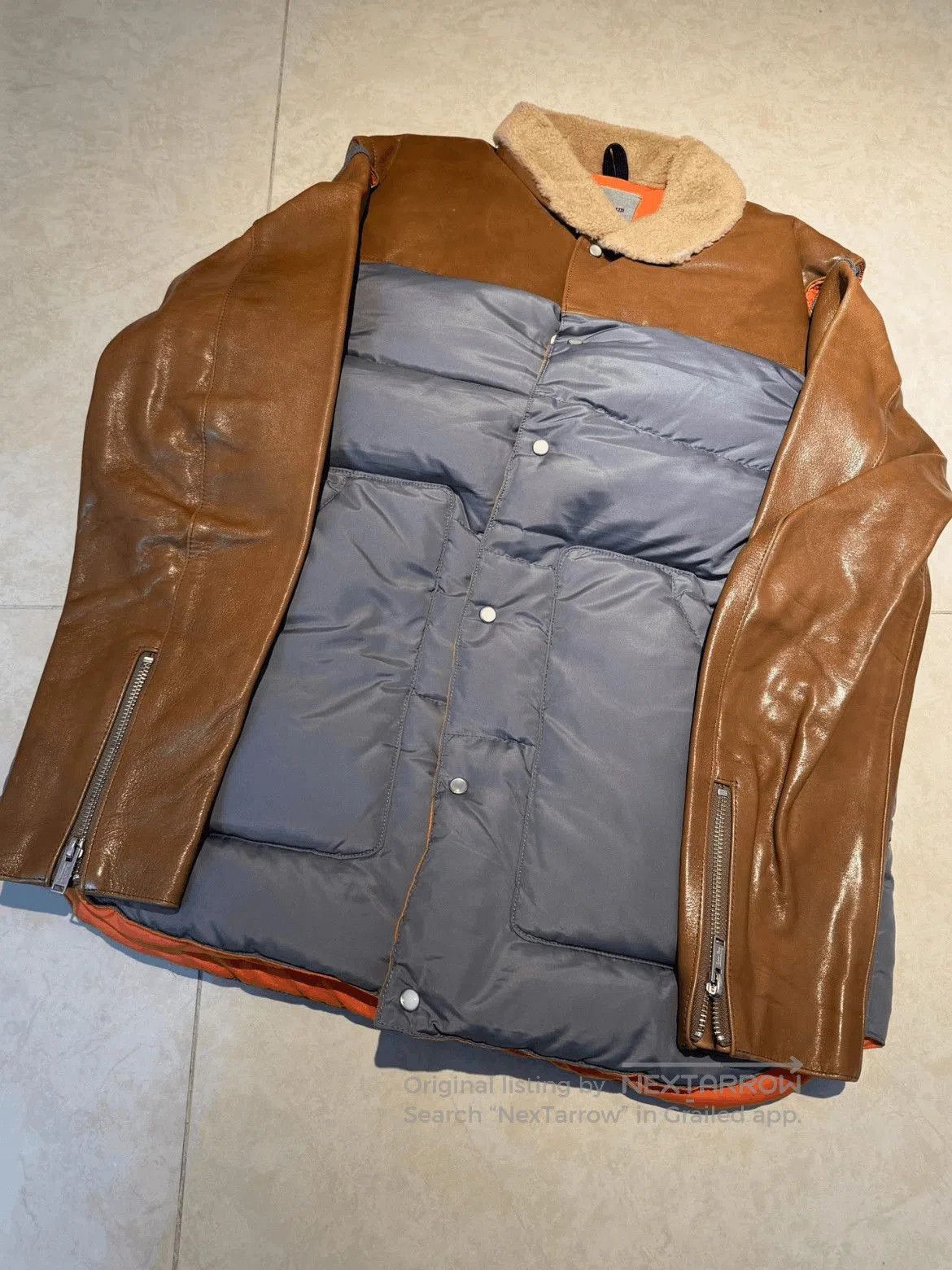 Undercover Sz 4 Undercover Leather Sleeves Joint Puffer Jacket. Size US XL / EU 56 / 4 - 1 Thumbnail