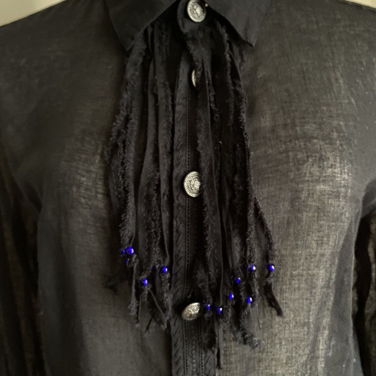 Sunao Kuwahara Sunao Kuwahara Sheer Black Fringed Blouse Size M / US 6-8 / IT 42-44 - 8 Thumbnail