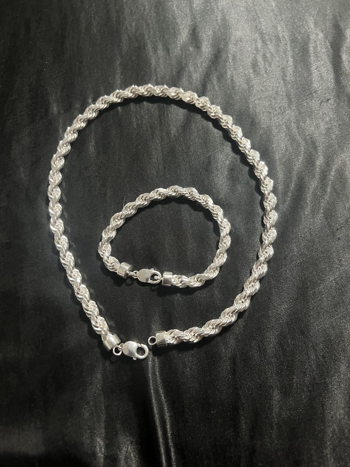 Sterling Silver Silver neckless 20in bracelet 8in Size ONE SIZE - 2 Thumbnail