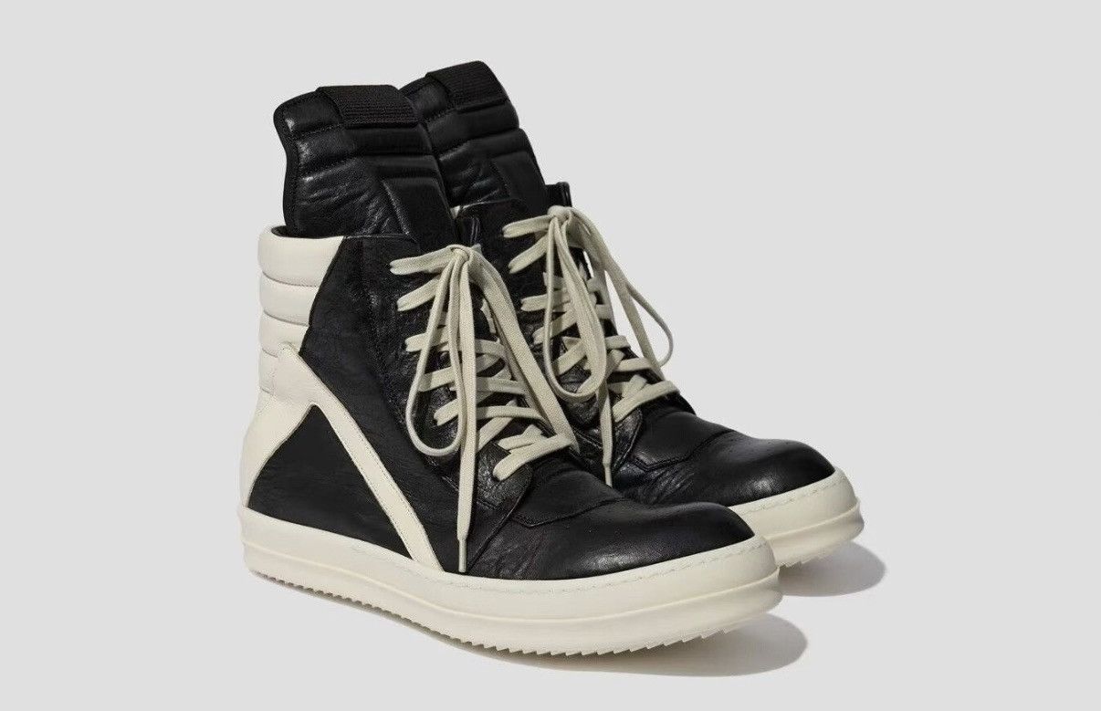 Rick Owens Rick Owens 26SS Mainline Black and White High-Top Shoes Size US 8 / EU 41 - 1 Thumbnail