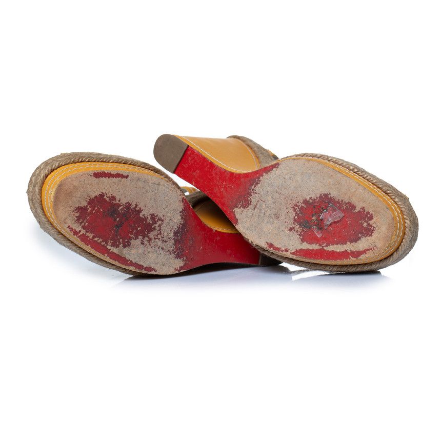 Christian Louboutin Christian Louboutin, ochre leather wedge sandals Size US 10 / IT 40 - 5 Thumbnail