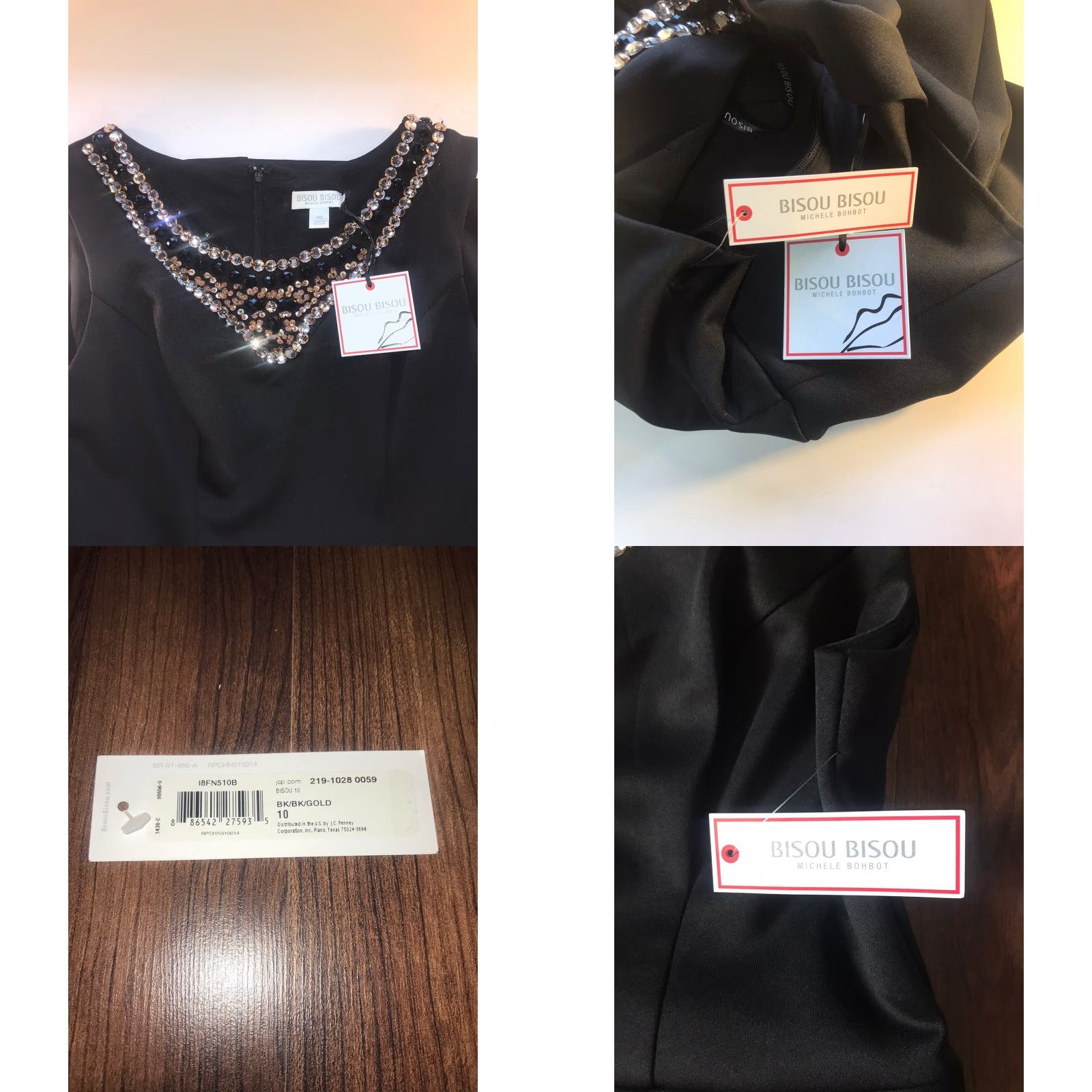 Vintage VINTAGE BISOU BISOU Michele Bohbot Womens Dress Black Embellished Layered Upper Short Sleeveless Size 10 Womens Size L / US 10 / IT 46 - 8 Thumbnail