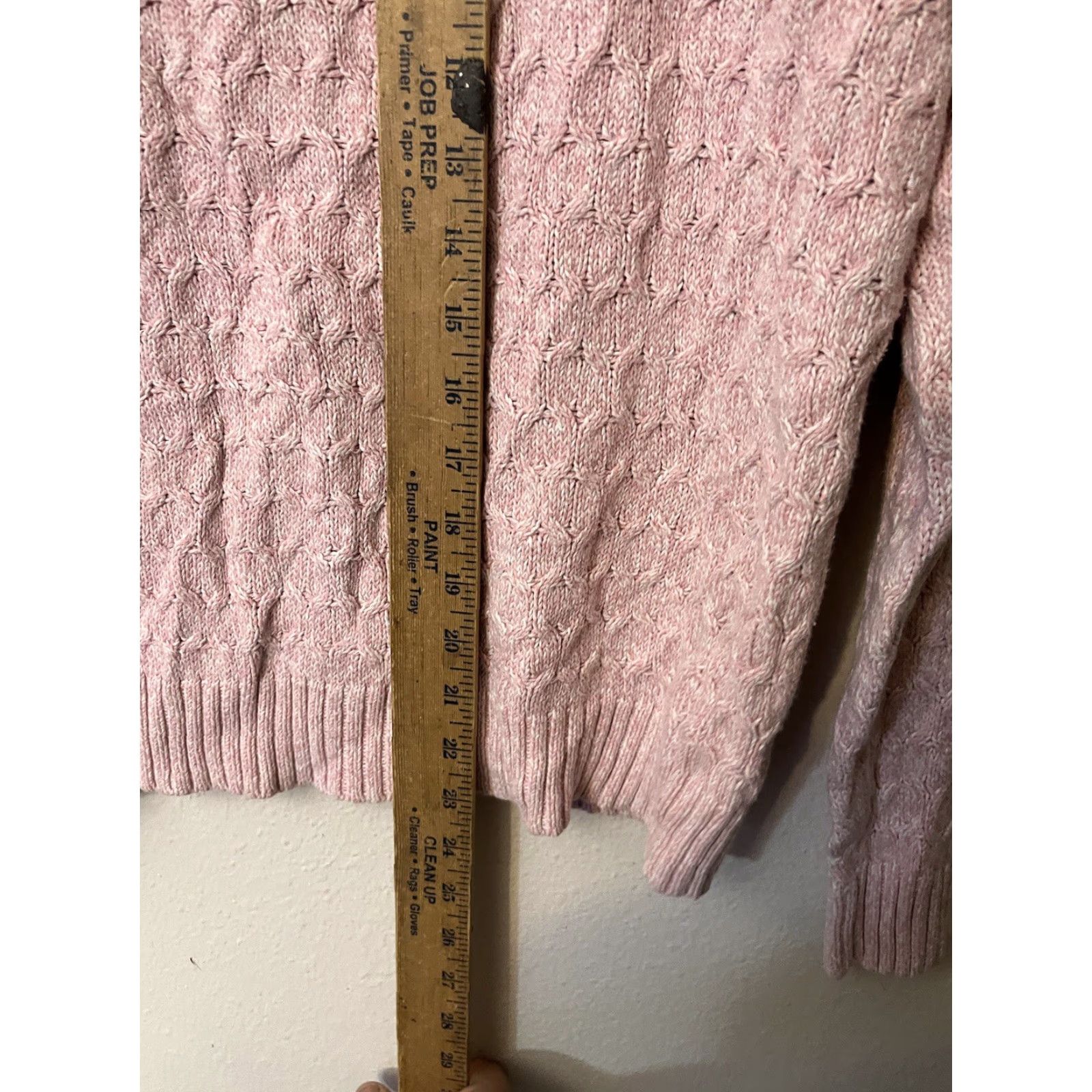 Croft & Barrow Croft & Barrow Women's Pink Crew Neck Cable Knit Sweater Pullover Size M Size M / US 6-8 / IT 42-44 - 4 Thumbnail