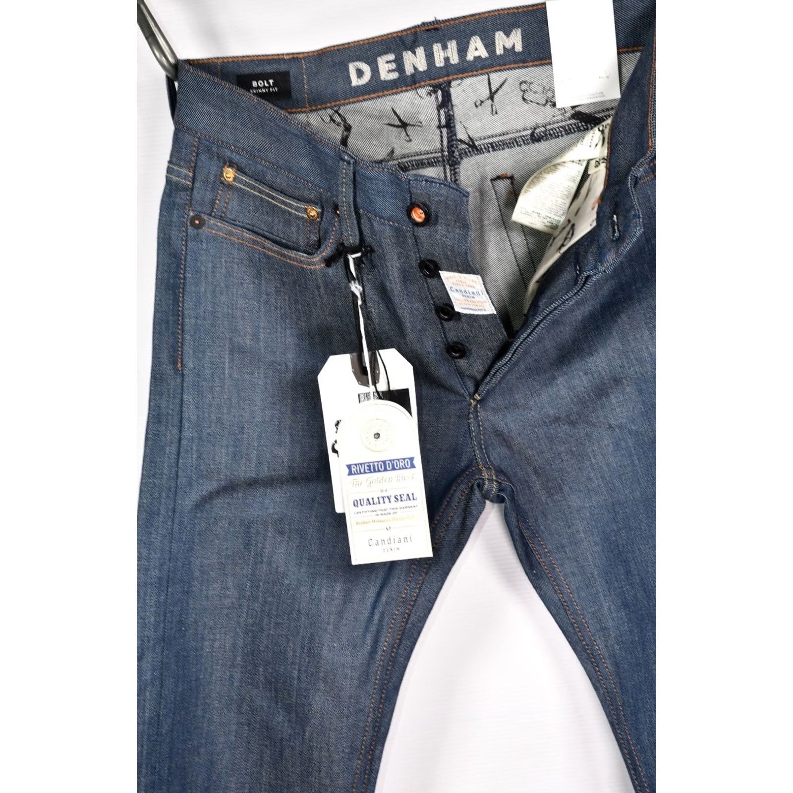 DENHAM DENHAM Bolt Italian Candiani Stretch Selvedge Denim Skinny Jeans W29 L32 Mens Jeans Skinny Stretch Blue 5-Pocket Inseam 32 Size US 29 - 5 Thumbnail