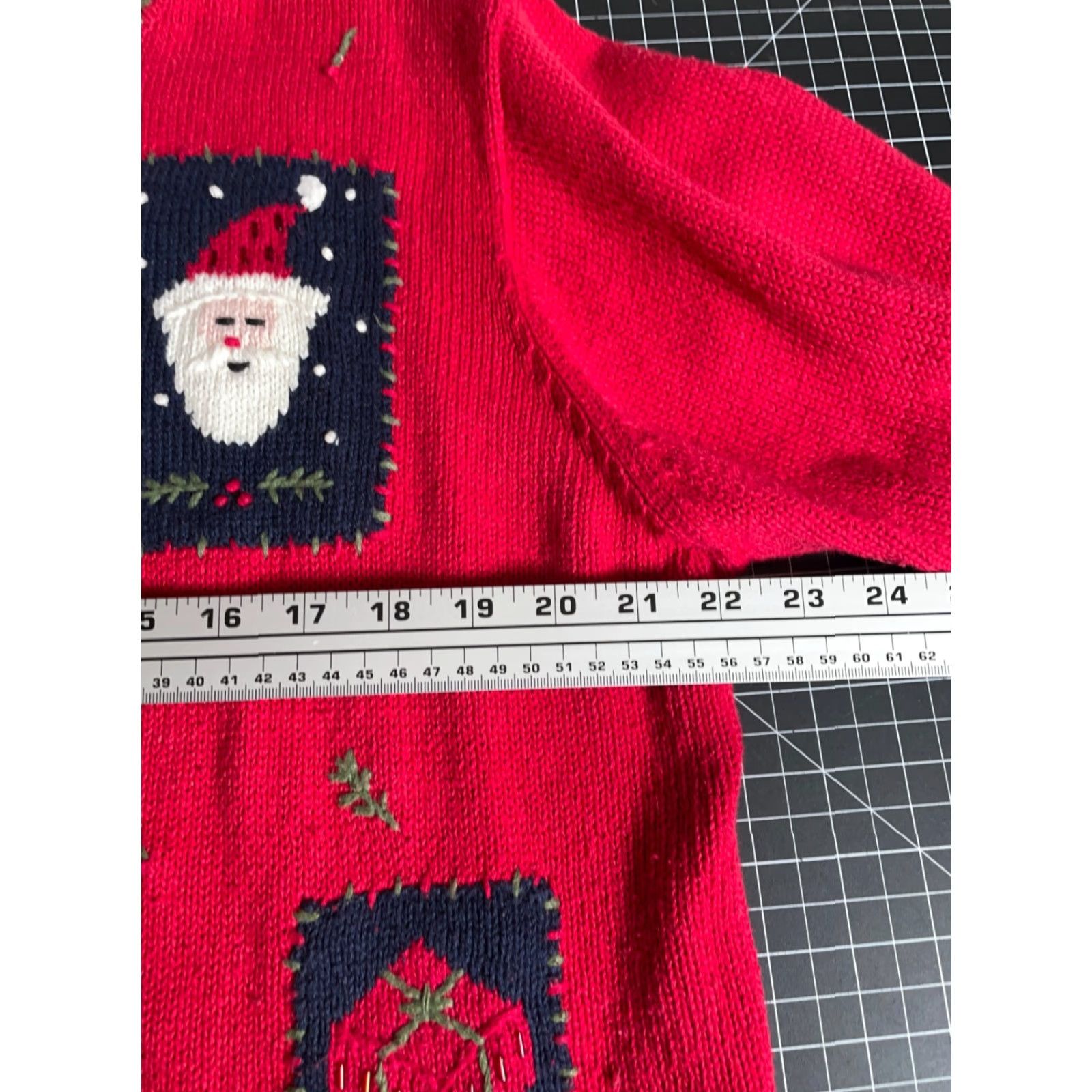 Quacker Factory Quacker Factory Cardigan Santa Claus Christmas Cotton Knit Large Red Women's Size L / US 10 / IT 46 - 5 Thumbnail