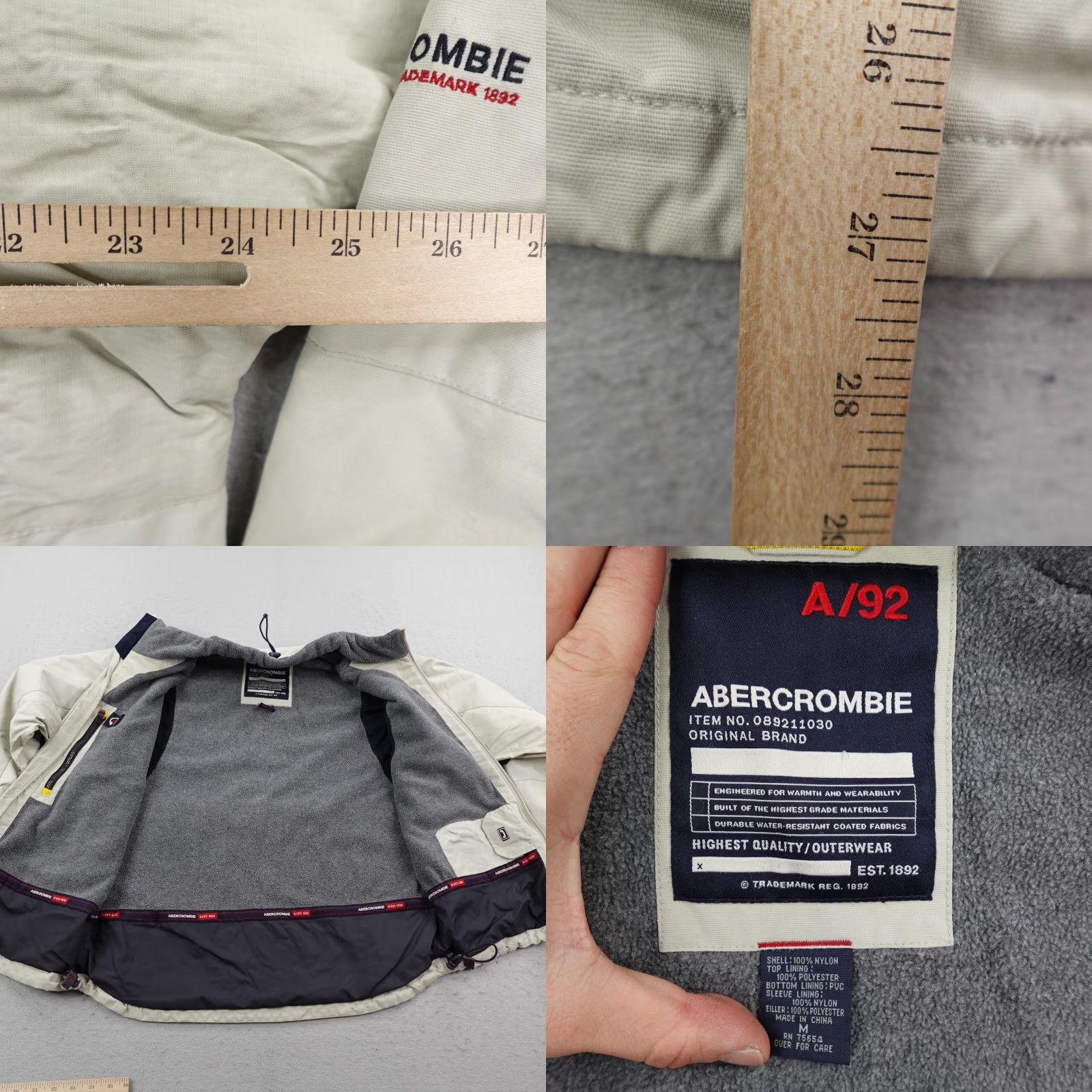 Abercrombie & Fitch VINTAGE Abercrombie & Fitch Jacket Mens M Beige Windbreaker Zip Pockets 90s Y2K Size US M / EU 48-50 / 2 - 8 Thumbnail