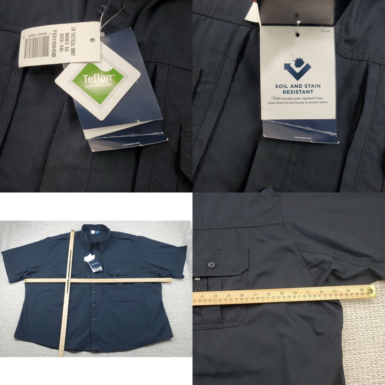 Propper Propper Tactical Shirt Mens 5XL Short Shirt Navy Teflon Fabric Military Work Size US XXL / EU 58 / 5 - 9 Thumbnail