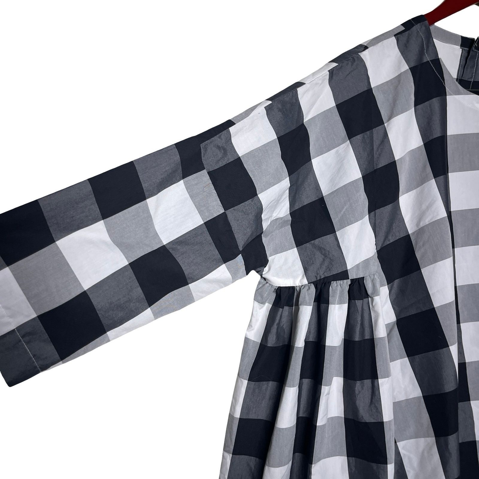 Other Veritecoeur Black White Gingham Cotton Dress One Size Size ONE SIZE - 5 Thumbnail