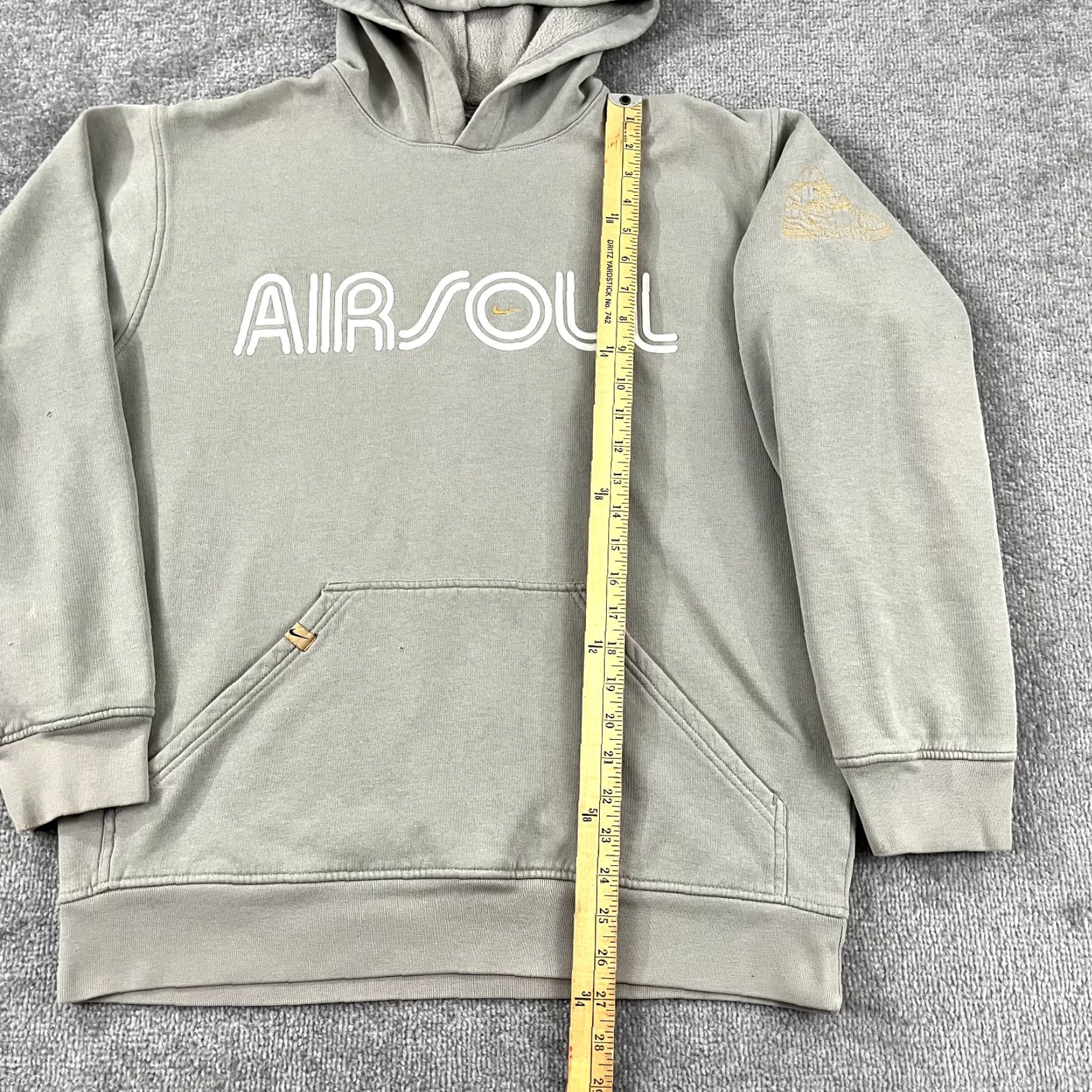 Nike VINTAGE Nike Hoodie Mens Large Gray AIR SOUL Sweatshirt Pullover Skater Retro Y2K VTG Size US L / EU 52-54 / 3 - 5 Thumbnail