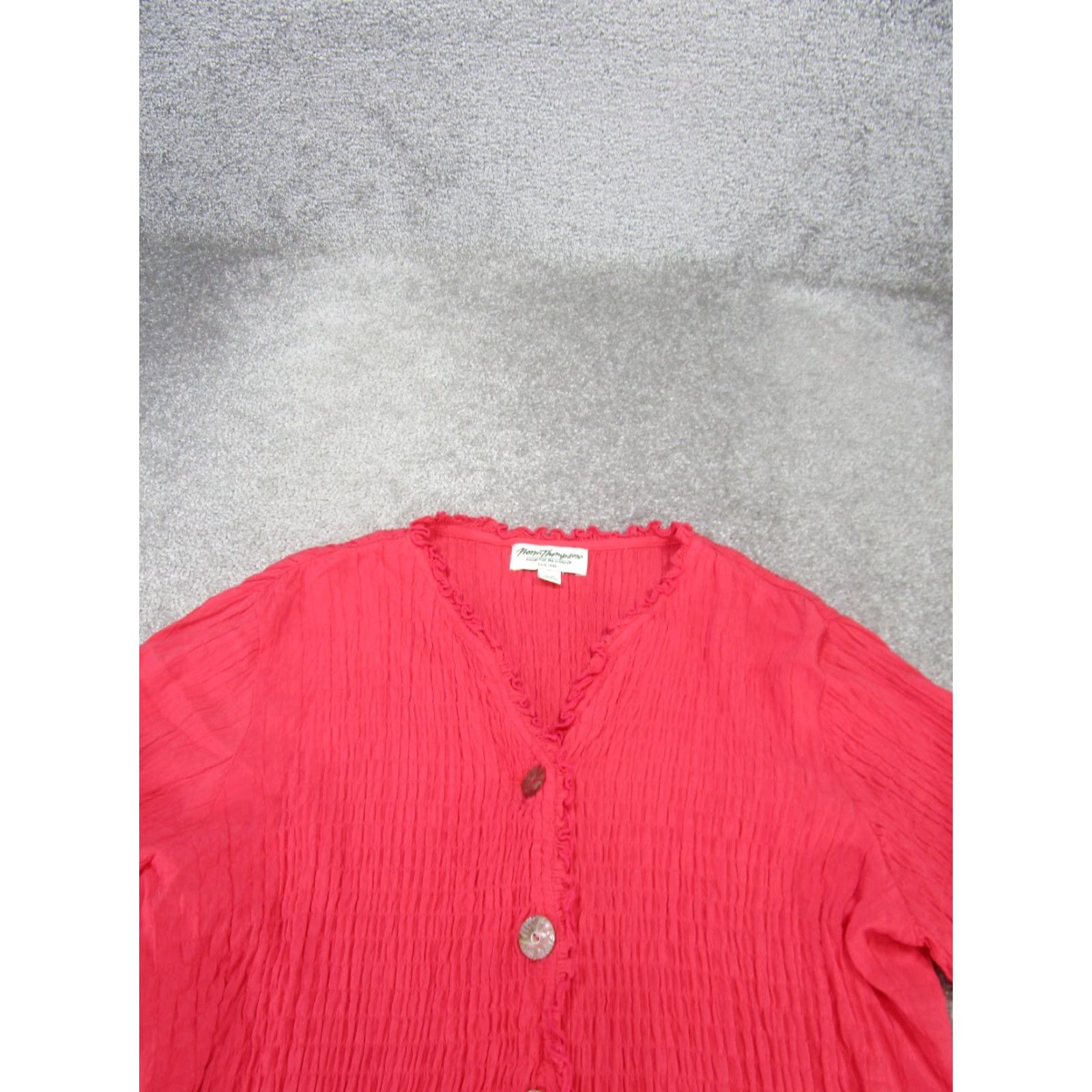 Jim Thompson VINTAGE Norm Thompson Shirt Womens Small Pink Button Front Blouse Size S / US 4 / IT 40 - 2 Thumbnail