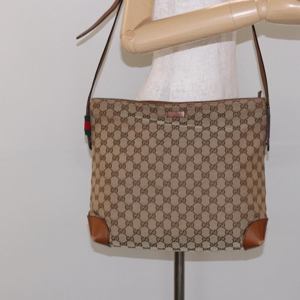Gucci GUCCI GG Canvas Shoulder Bag Beige Silver Size ONE SIZE - 22 Thumbnail