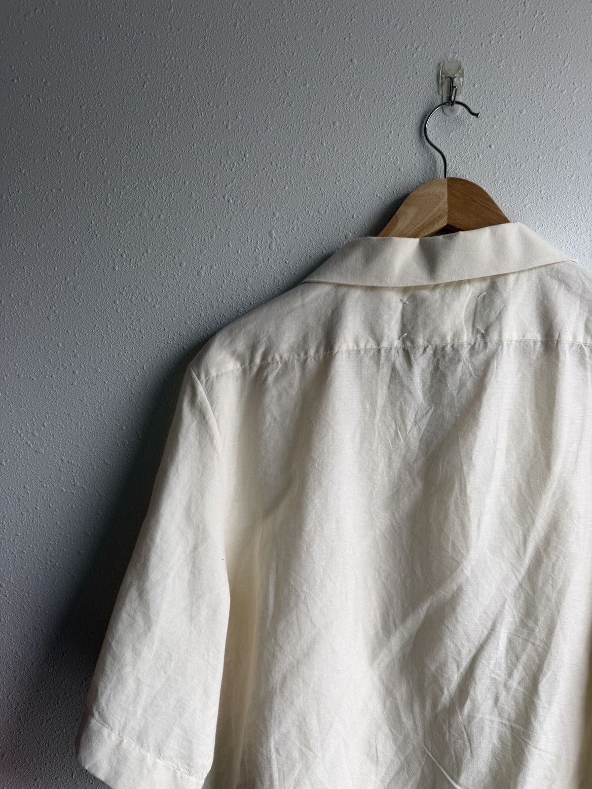 Maison Margiela Maison Margiela S/S 2022 Linen Blend Camp Collar Shirt Beige Size US L / EU 52-54 / 3 - 12 Thumbnail