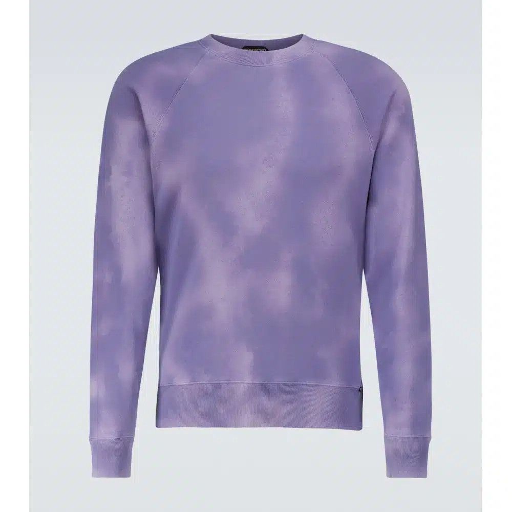 Tom Ford o1loc1c0625 TFJ249 Tye-dye Cotton Sweatshirt in Purple Size US XL / EU 56 / 4 - 1 Thumbnail