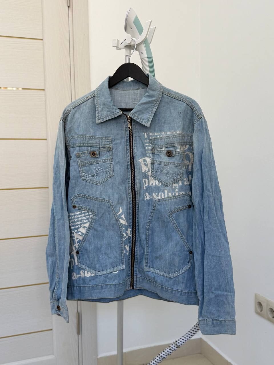 14th Addiction Affliction style Denim Jacket Blue Classic Fit Y2K gothic Size US M / EU 48-50 / 2 - 4 Thumbnail