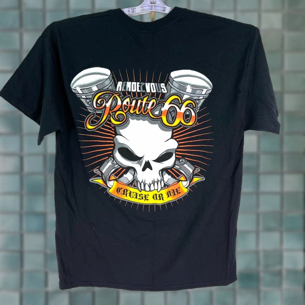 Route 66 Route 66 Rendezvous Graphic T Shirt Mens L Black Short Sleeve Size US L / EU 52-54 / 3 - 1 Thumbnail