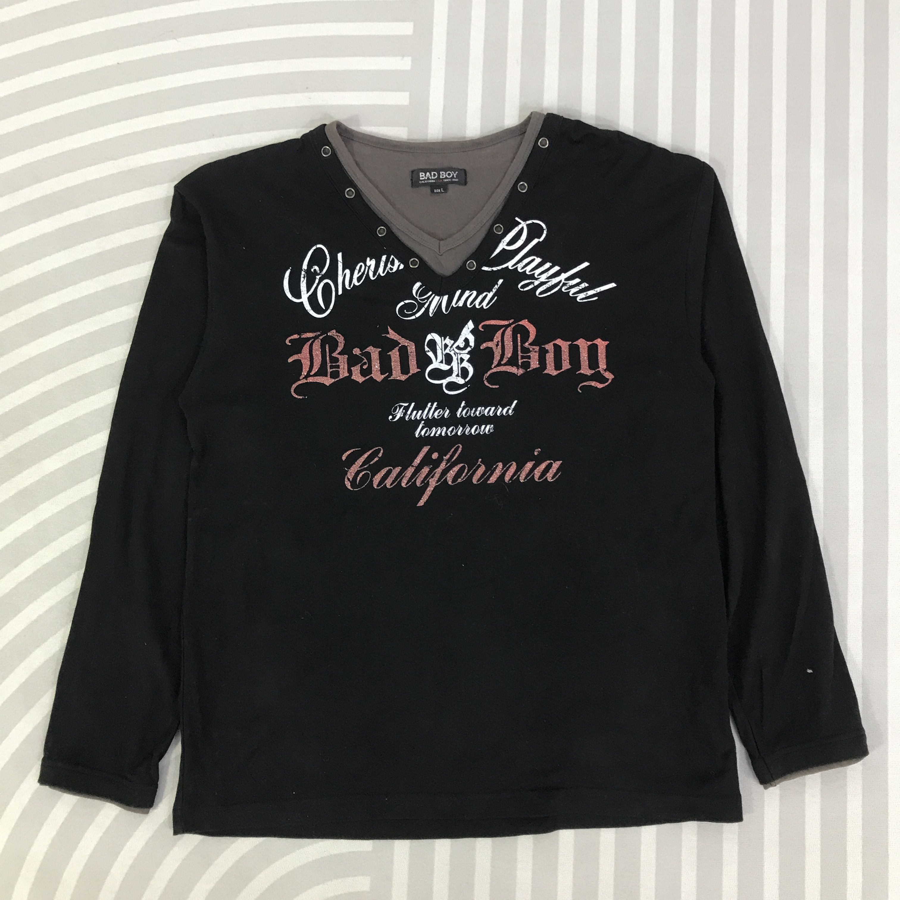 Japanese Brand Vintage Bad Boy California Long sleeve T-shirt K93B55 Size US L / EU 52-54 / 3 - 1 Thumbnail