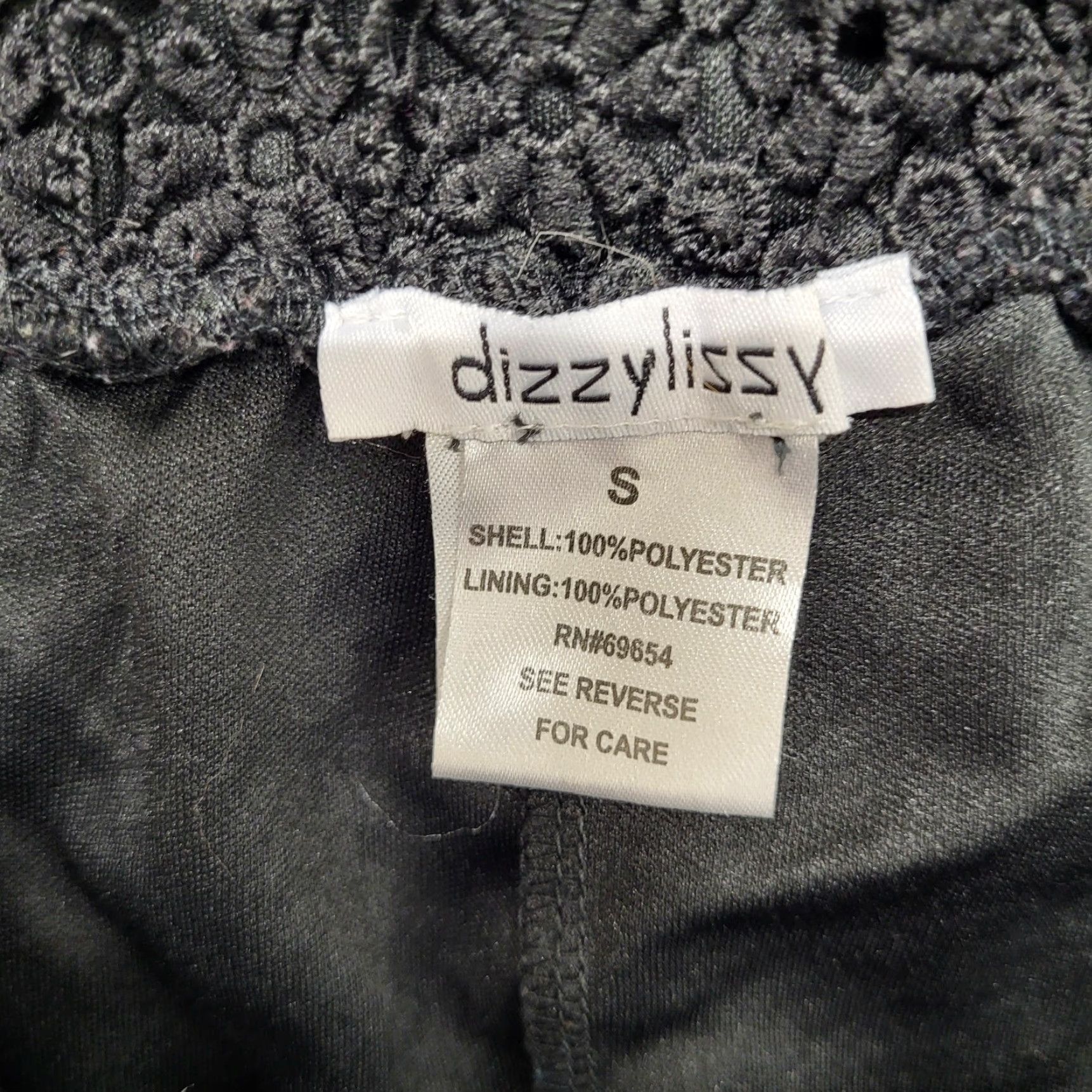 Vintage Dizzy Lizzy Skirt Womens Size Small Pull-On Lace Pencil Skirt Black Lace Elegant Size 28" / US 6 / IT 42 - 2 Thumbnail