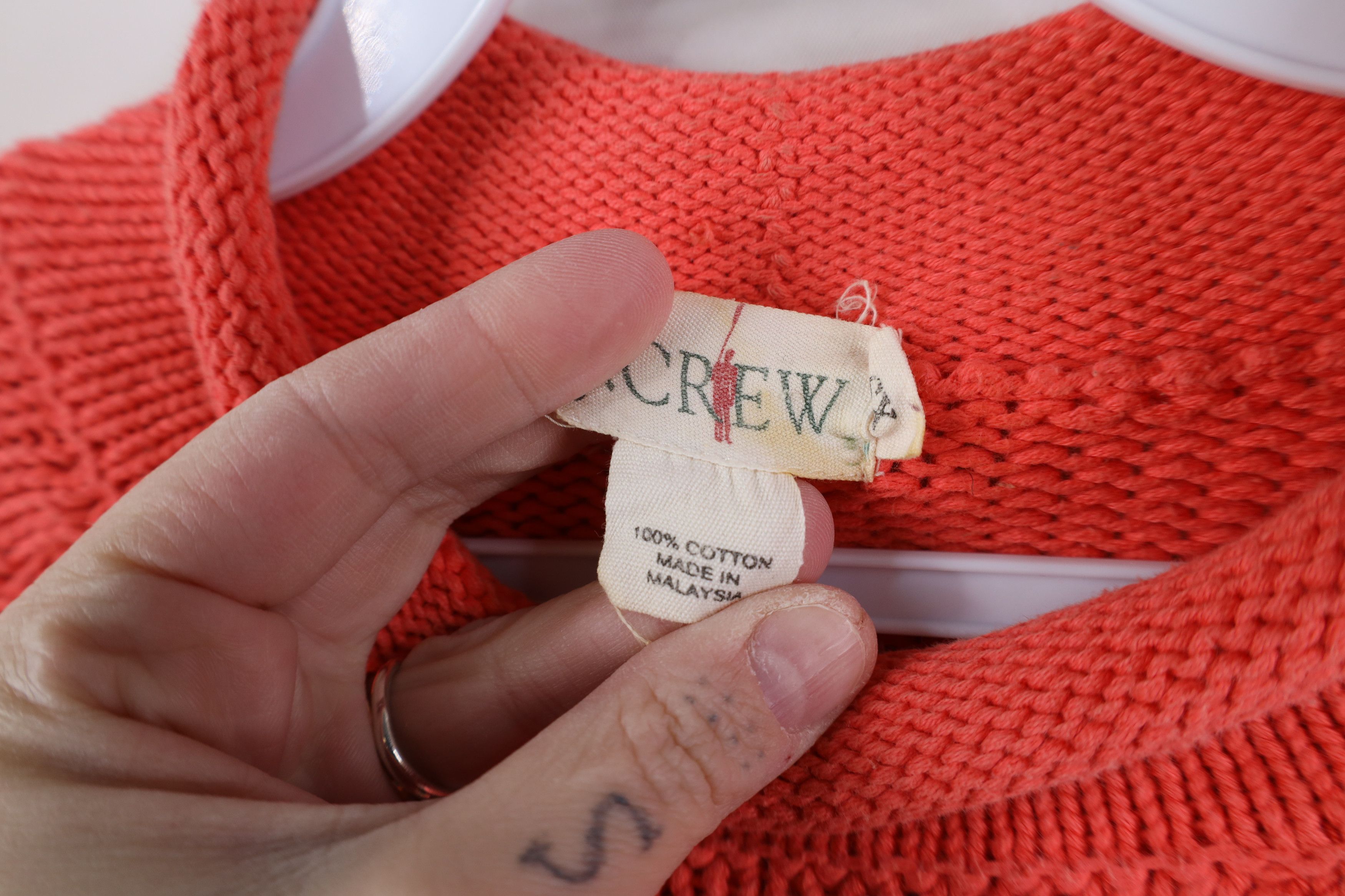 J.Crew Vintage 90s J Crew Marled Knit Mock Neck Sweater Salmon Size XS / US 0-2 / IT 36-38 - 10 Thumbnail
