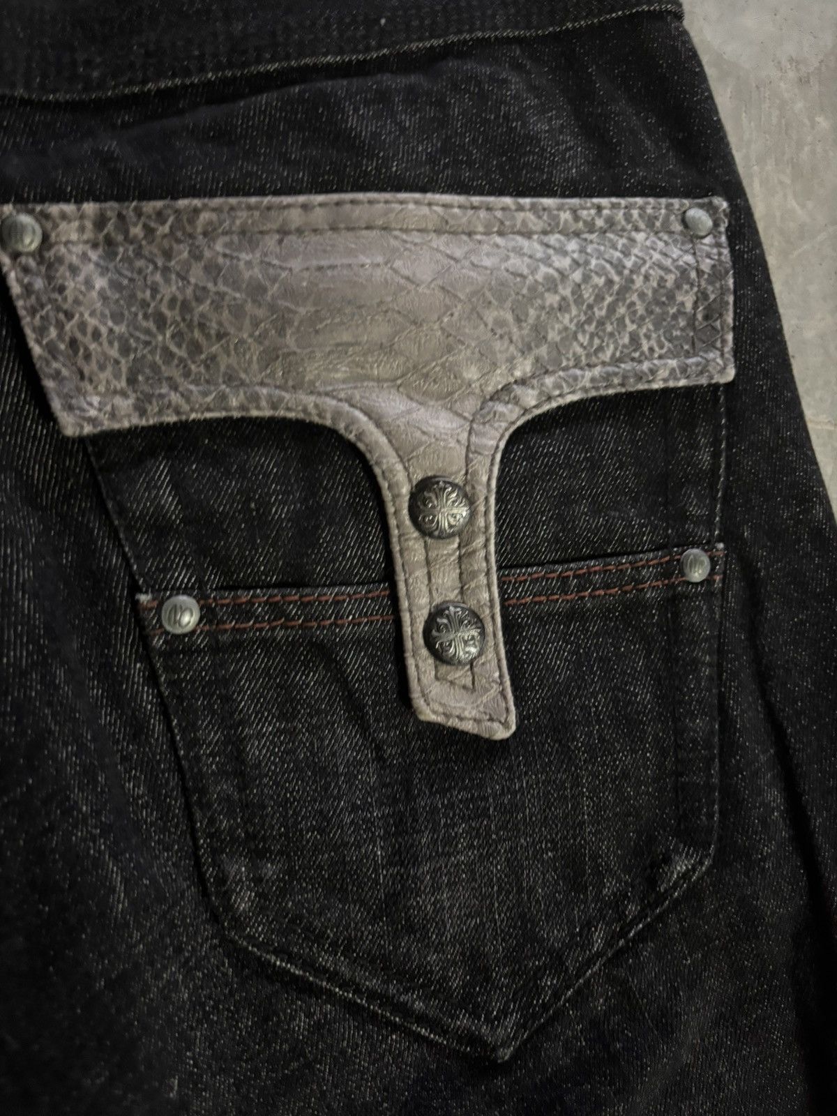 Tornado Mart FLARE NICOLE CLUB FOR MEN SNAKE SKIN POCKET TWIST BOOTCUT Size US 32 / EU 48 - 16 Thumbnail