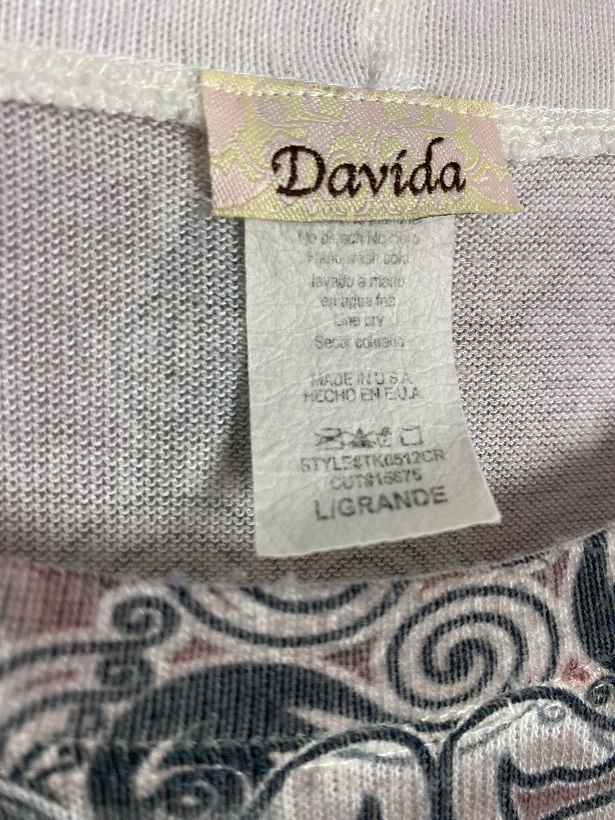 Vintage Y2K Davida Rhinstone Cross Tribal Graphic Mesh Long Sleeve Size L / US 10 / IT 46 - 4 Thumbnail