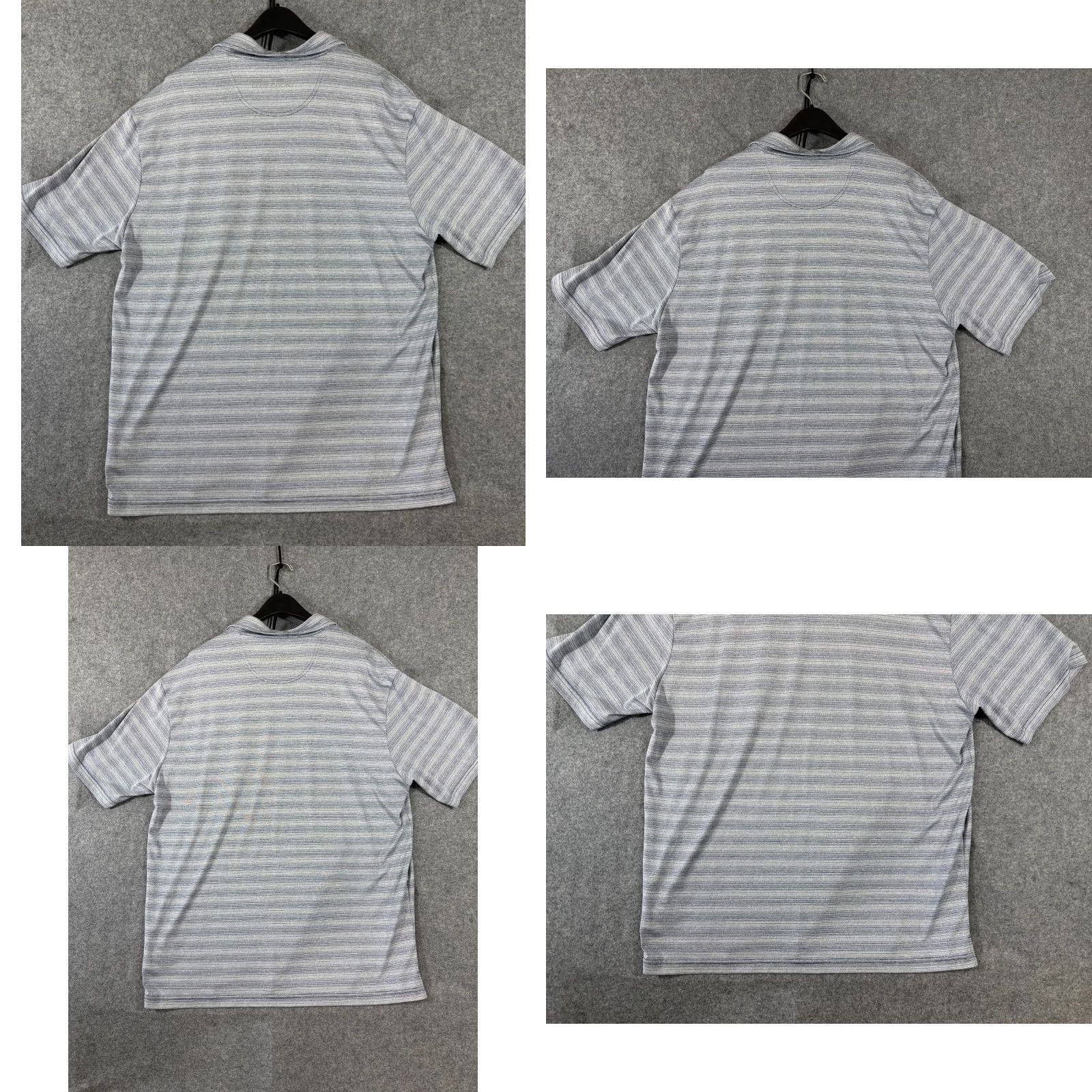 Vintage Black Clover Polo Shirt Mens XL Blue Gray Striped Stretch Performance Pocket Outdoor Golf Mens Size US XL / EU 56 / 4 - 8 Thumbnail