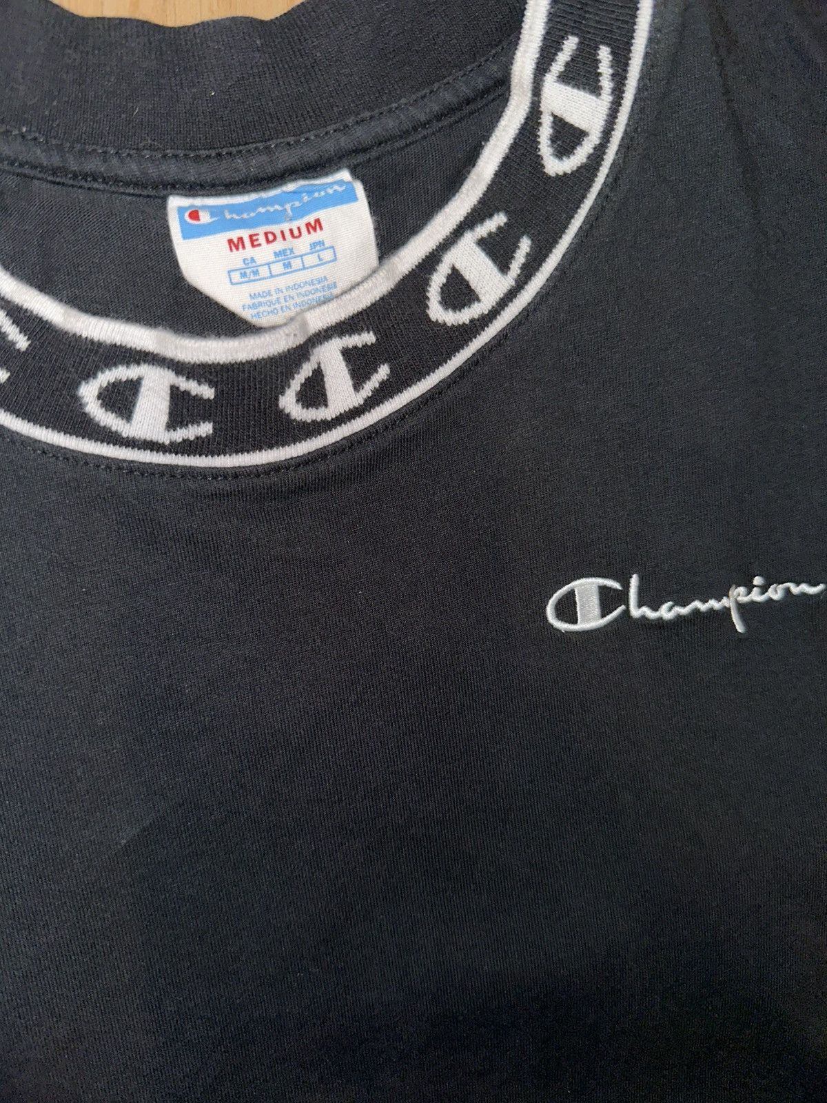 Champion Champion ribbed collar embroidered t-shirt black medium Size US M / EU 48-50 / 2 - 4 Thumbnail