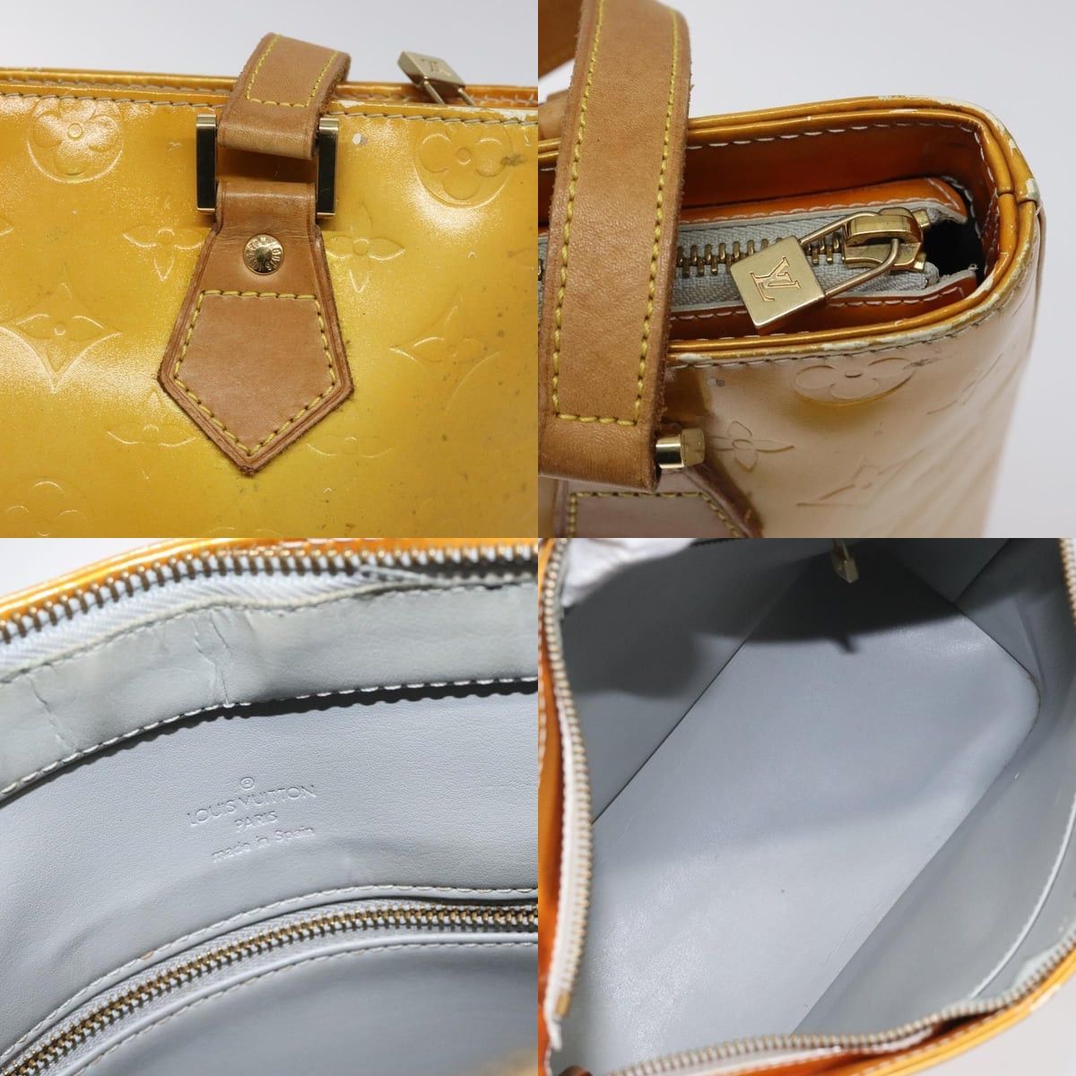 Louis Vuitton LOUIS VUITTON Monogram Vernis Houston Hand Bag Gris M91053 Size ONE SIZE - 11 Thumbnail