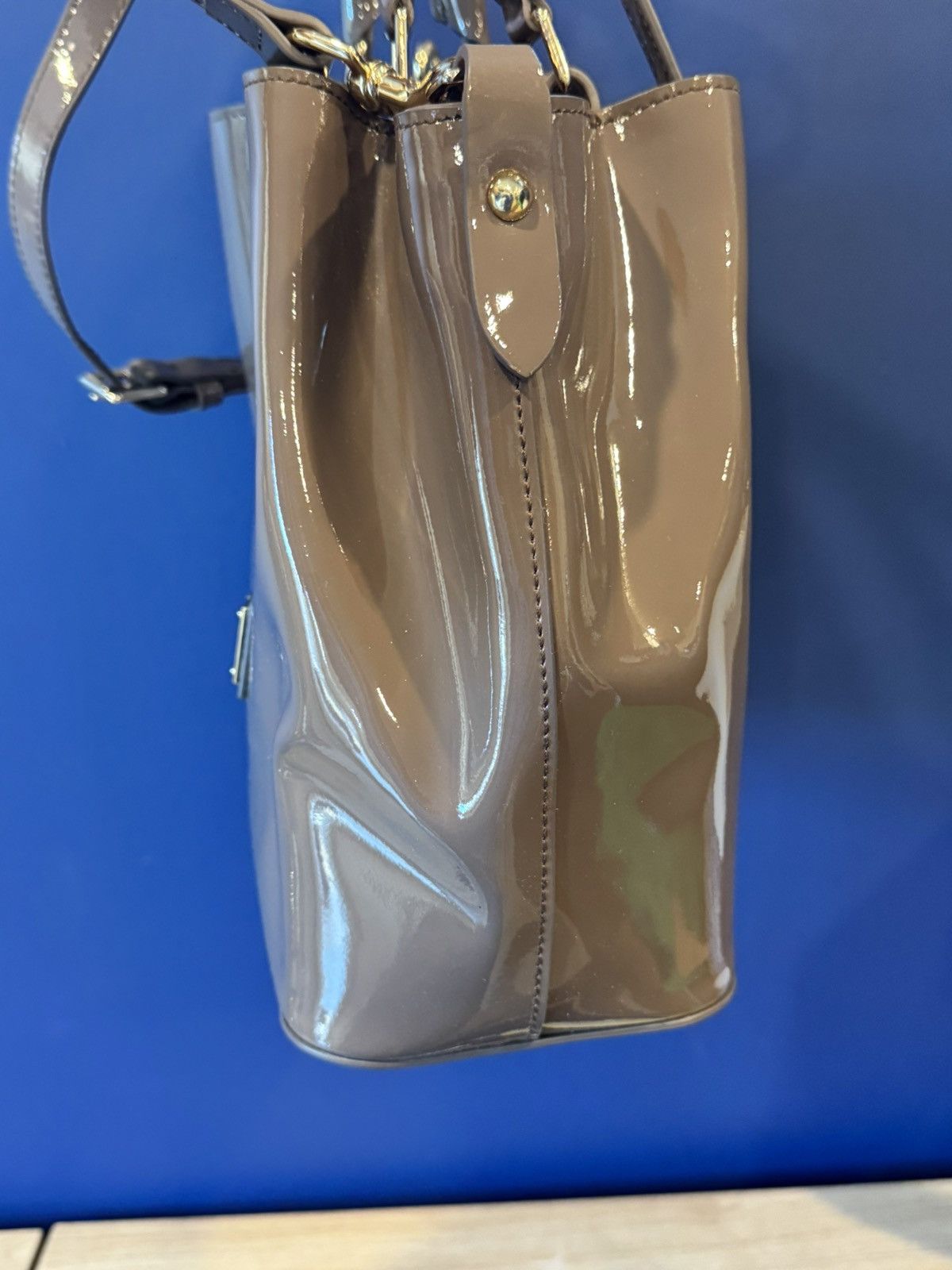 Dooney & Bourke Dooney & Bourke Barlow Satchel Espresso Patent Leather NWT Size ONE SIZE - 9 Thumbnail