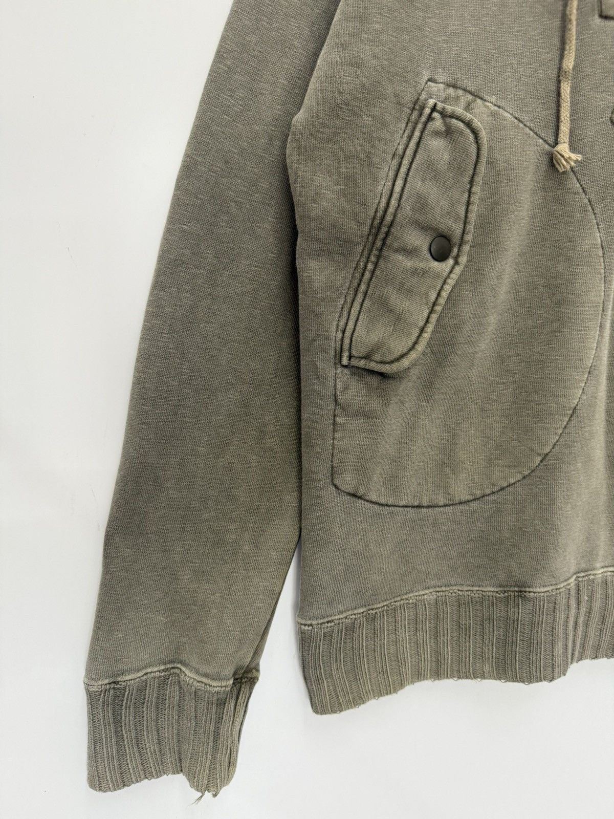 Japanese Brand 🔥 Kriff Mayer Military Hoodie Olive Green Lace-Up Neckline Size US M / EU 48-50 / 2 - 3 Thumbnail