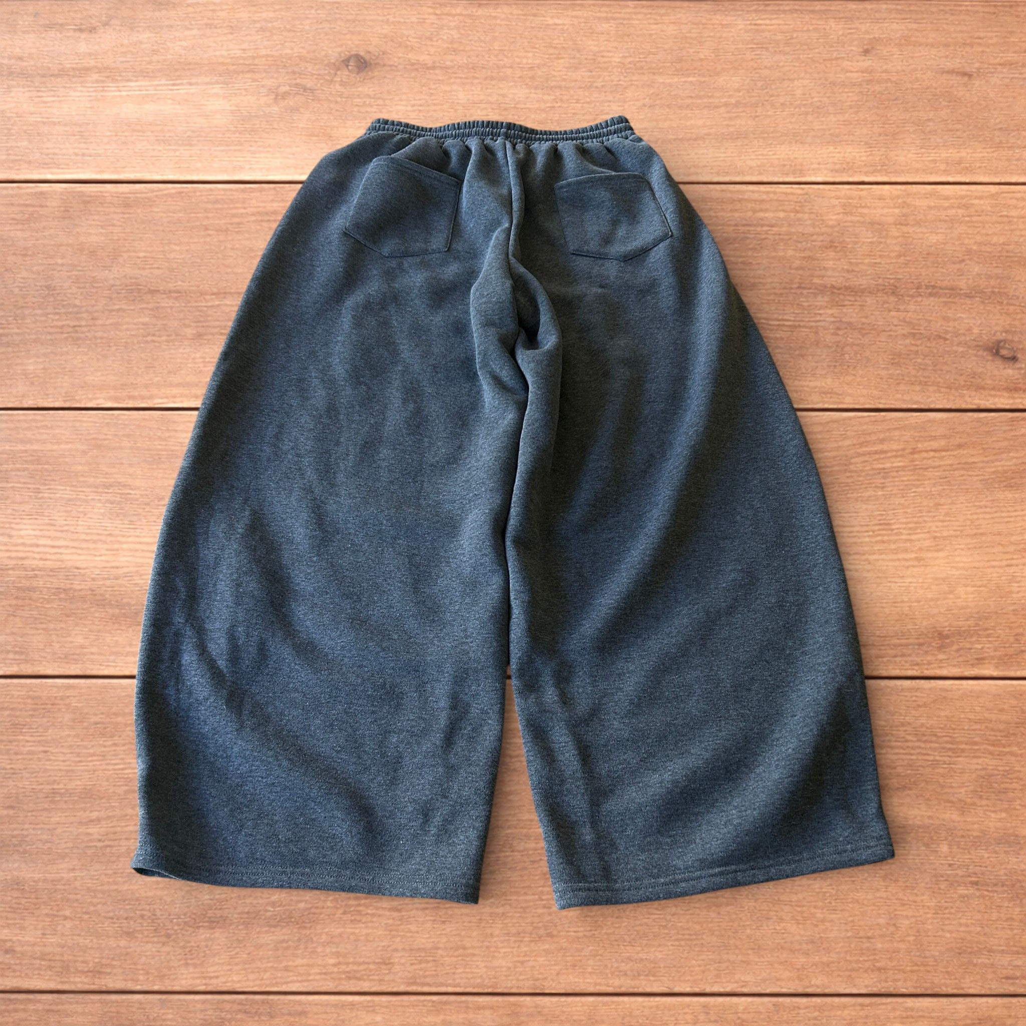 Japanese Brand Super baggy wide leg Korean joggers in dark grey. Size US 36 / EU 52 - 2 Thumbnail