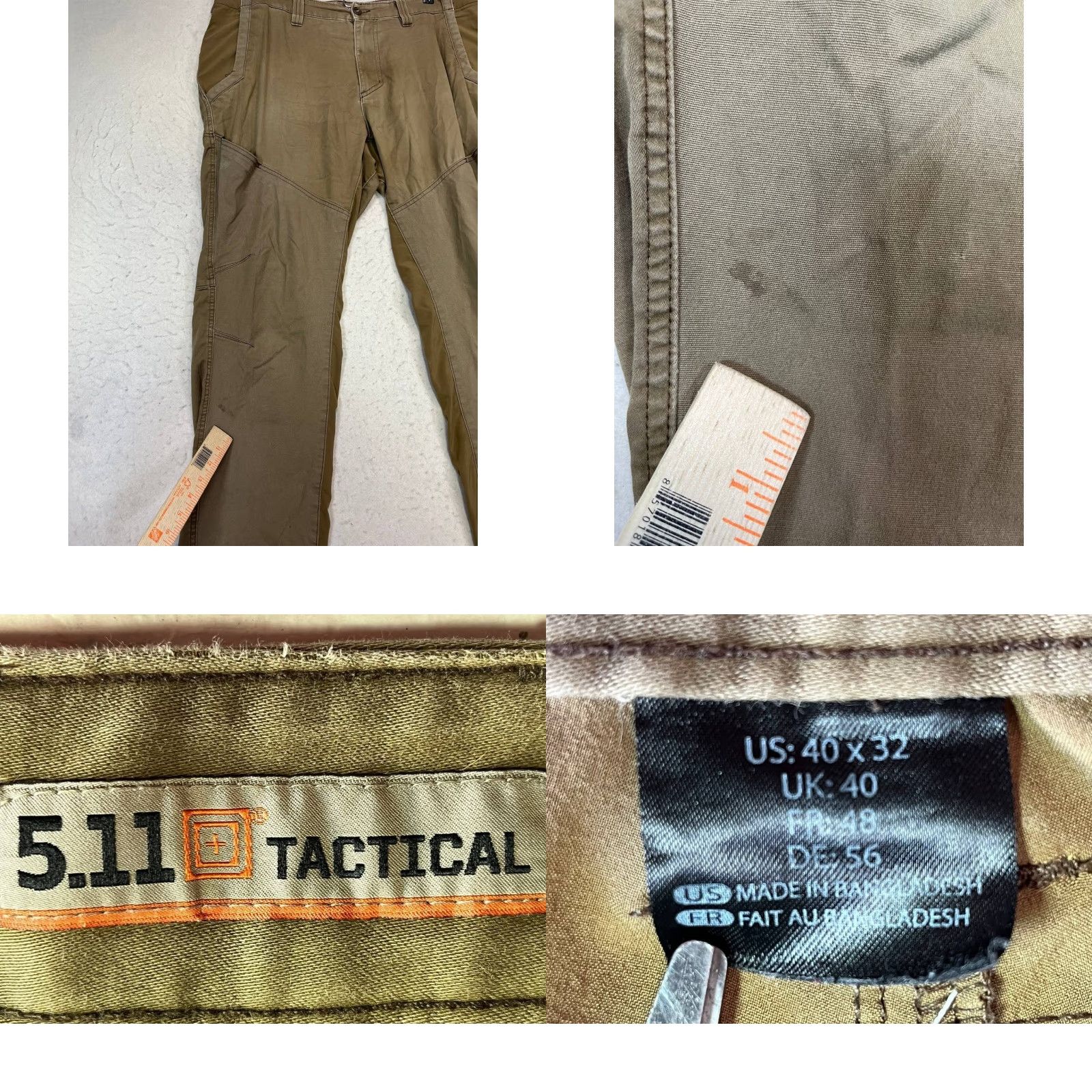 Vintage 5.11 Tactical Men's Pants Workwear 40X32 100% Cotton Brown Zipper Cargo Pockets Canvas Relaxed Straight Inseam 32 Regular Size 40 See Pics Size US 28 / EU 44 - 8 Thumbnail