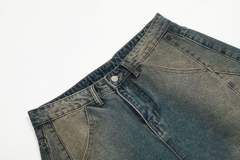 Vintage Retro patchwork loose-fitting washed distressed jeans Size US 32 / EU 48 - 3 Thumbnail