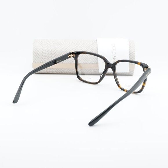 Jimmy Choo Jimmy Choo JC227 0086 00 Eyeglasses Havana 52mm Square Frame Size ONE SIZE - 10 Thumbnail