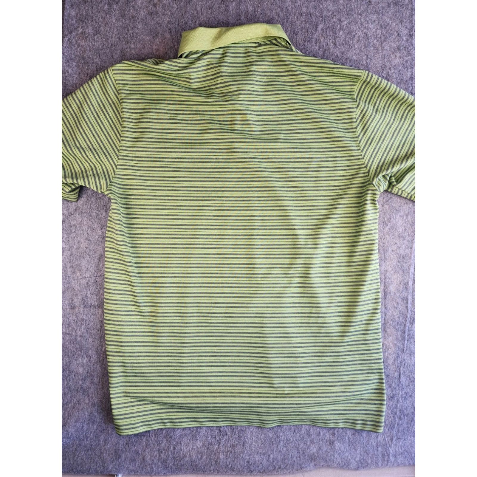 Nike Nike Golf Polo Shirt Mens L Dri-Fit UV Lime Green Striped Short Sleeve Collared Polyester Polo Shirt Size L Green Size US L / EU 52-54 / 3 - 2 Thumbnail