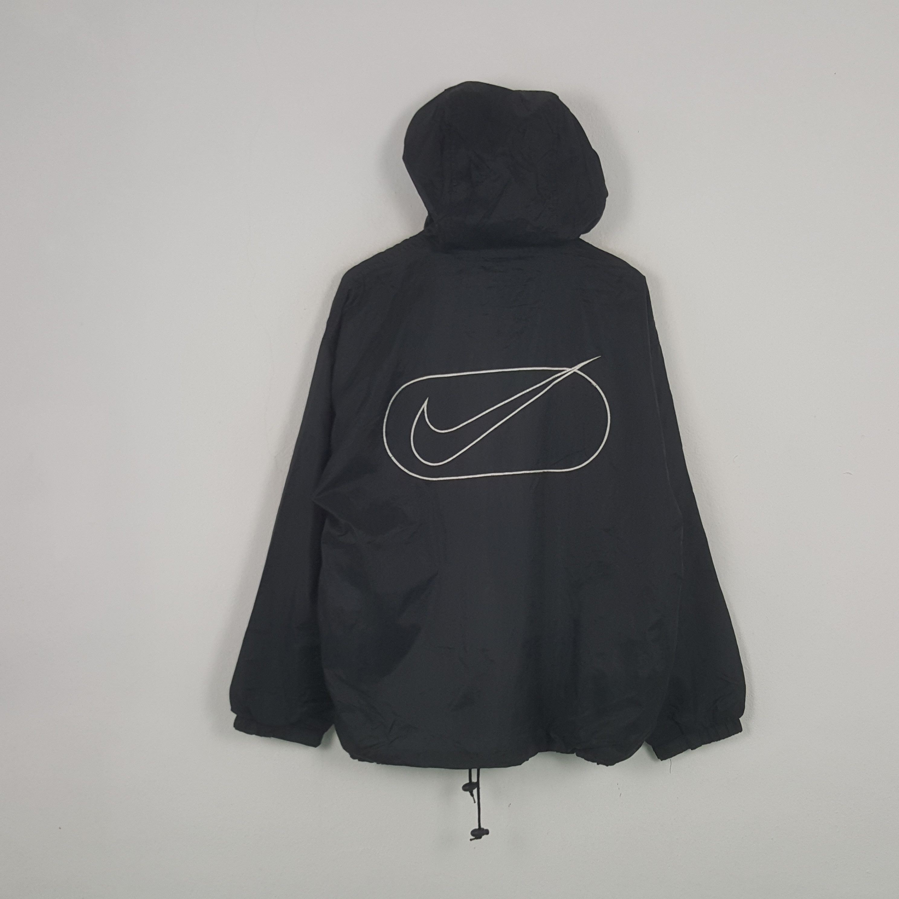 Nike Vintage Nike Big Swoosh Windbreaker Hoodie Jacket RR4 Size US XL / EU 56 / 4 - 1 Thumbnail
